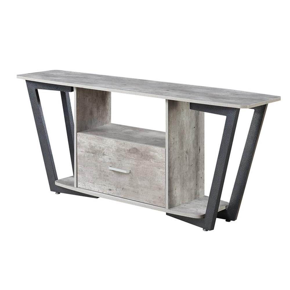 Pemberly Row 60 Inch TV Stand Entertainment Center Console - Modern Gray and Black TV Cabinet for Living Room, Bedroom & Home Theater