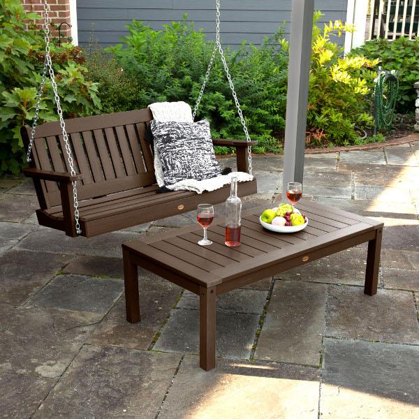 Lehigh 4ft Swing and Coffee Table - Versatile Indoor/Outdoor Furniture for Patio, Living Room, or Office Use