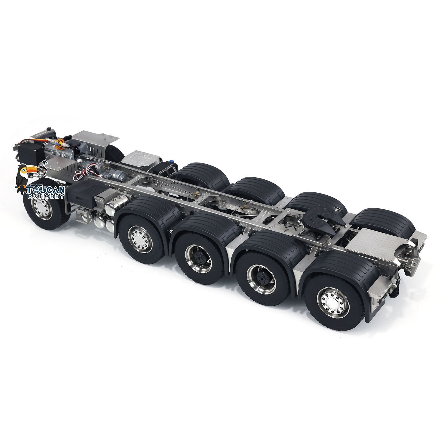 ScaleClub 1/14 10x10 Metal Chassis for RC Tractor Truck FH750 - Heavy Duty Remote Control Car Chassis, Simulation Vehicle Parts, Hobby Model DIY Accessories - Perfect for Off-Road Racing & RC Tractor Truck Customization