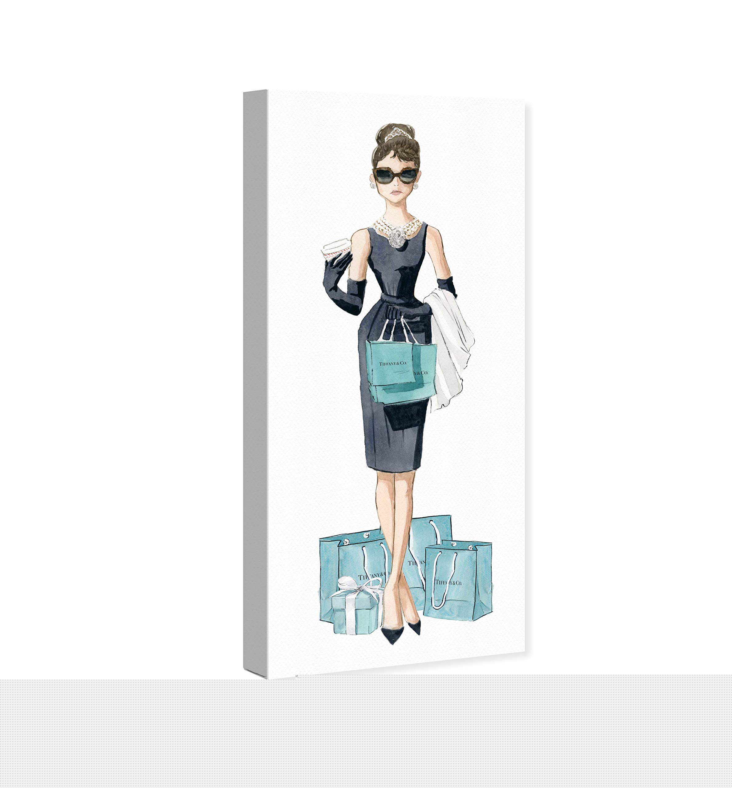 Oliver Gal Artist Co. 'Teal Dream' Fashion Glam Wall Art Canvas Print - 16x36 Inch Blue & Black Home Decor for Living Room, Bedroom & Office