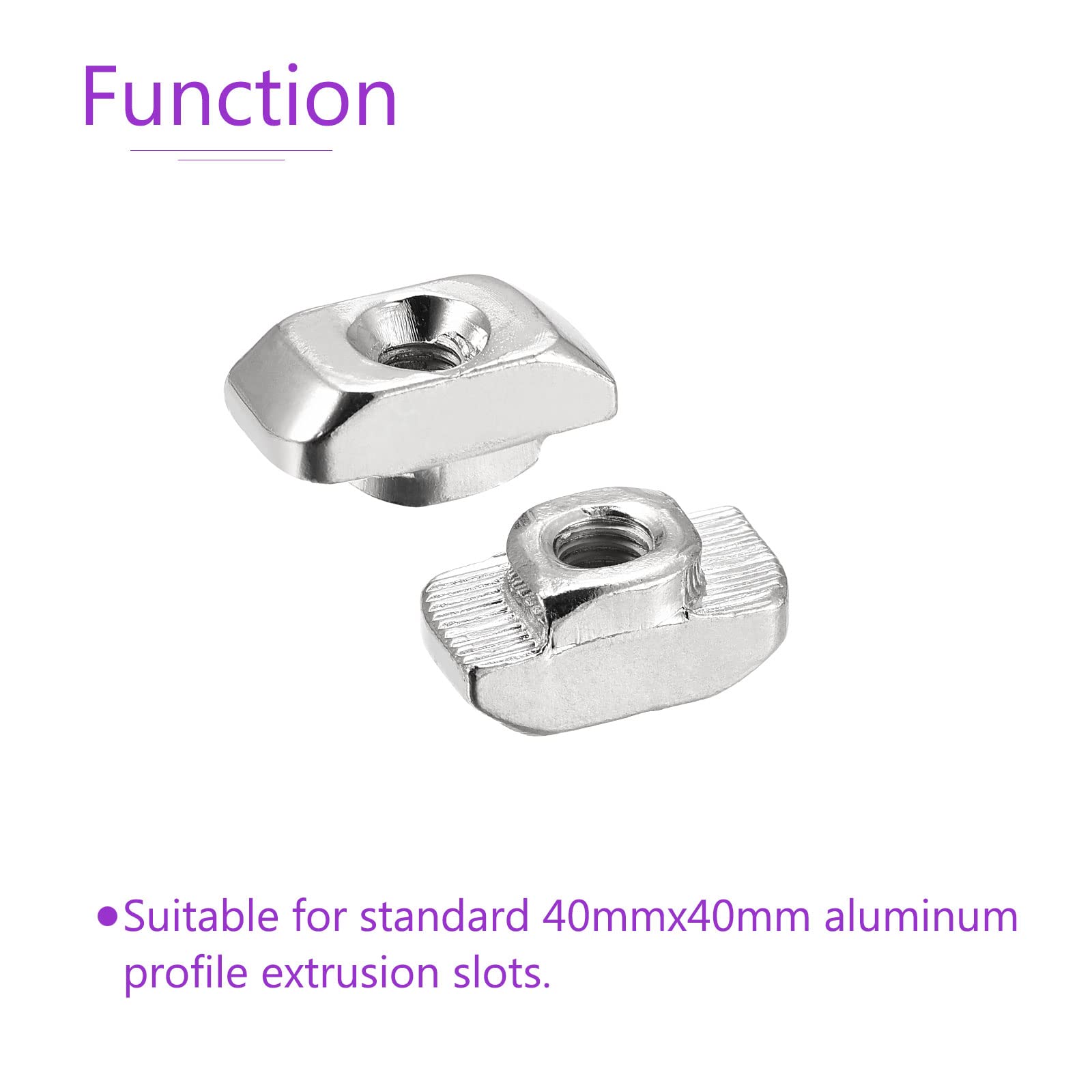 DMiotech 20 Pack 4545 Series M5 Half Round Sliding T-Slot Nuts for Aluminum Extrusion - Compatible with 3D Printers, CNC Machines & DIY Projects - Durable T-Nuts for Secure Fastening