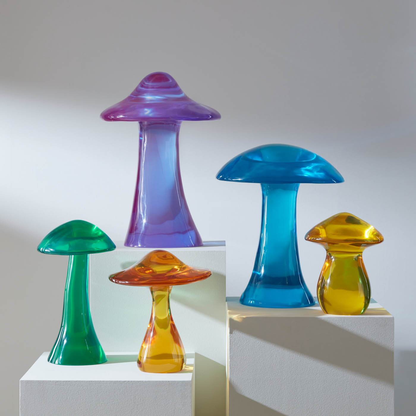 Handmade Turquoise Acrylic Mushroom Decor - Unique Home & Office Decoration for Boho, Fairy Garden, and Gift Giving