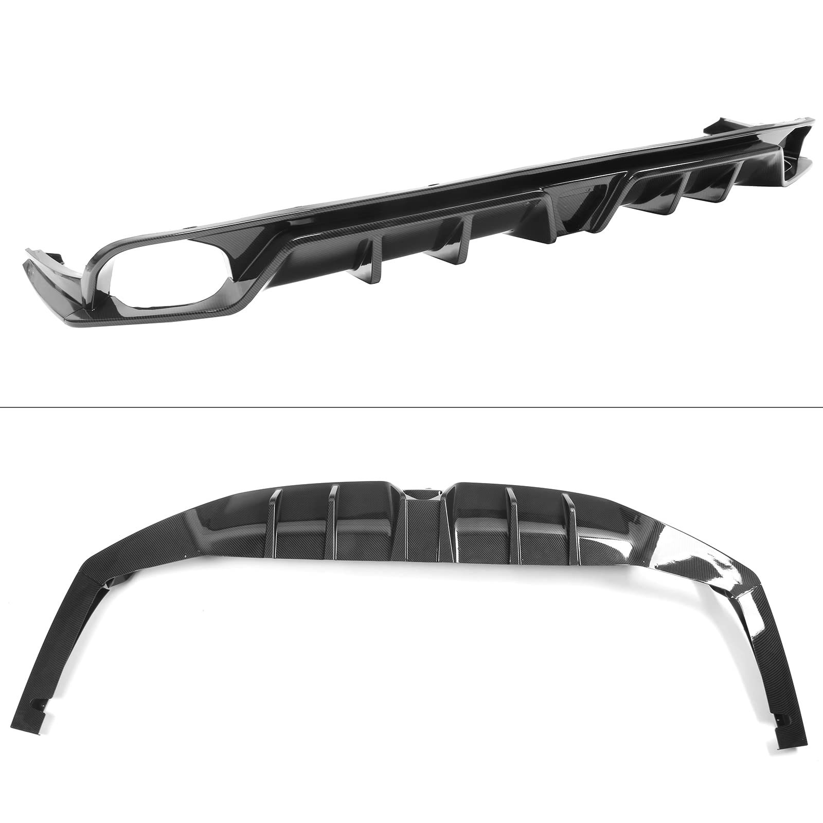 IKON MOTORSPORTS Rear Diffuser for 2022-2024 Honda Civic 11th Gen EX/Touring/Si - Carbon Fiber Style PP Bumper Lip Body Kit Replacement | Aggressive Styling Upgrade for Street Racing & Car Shows