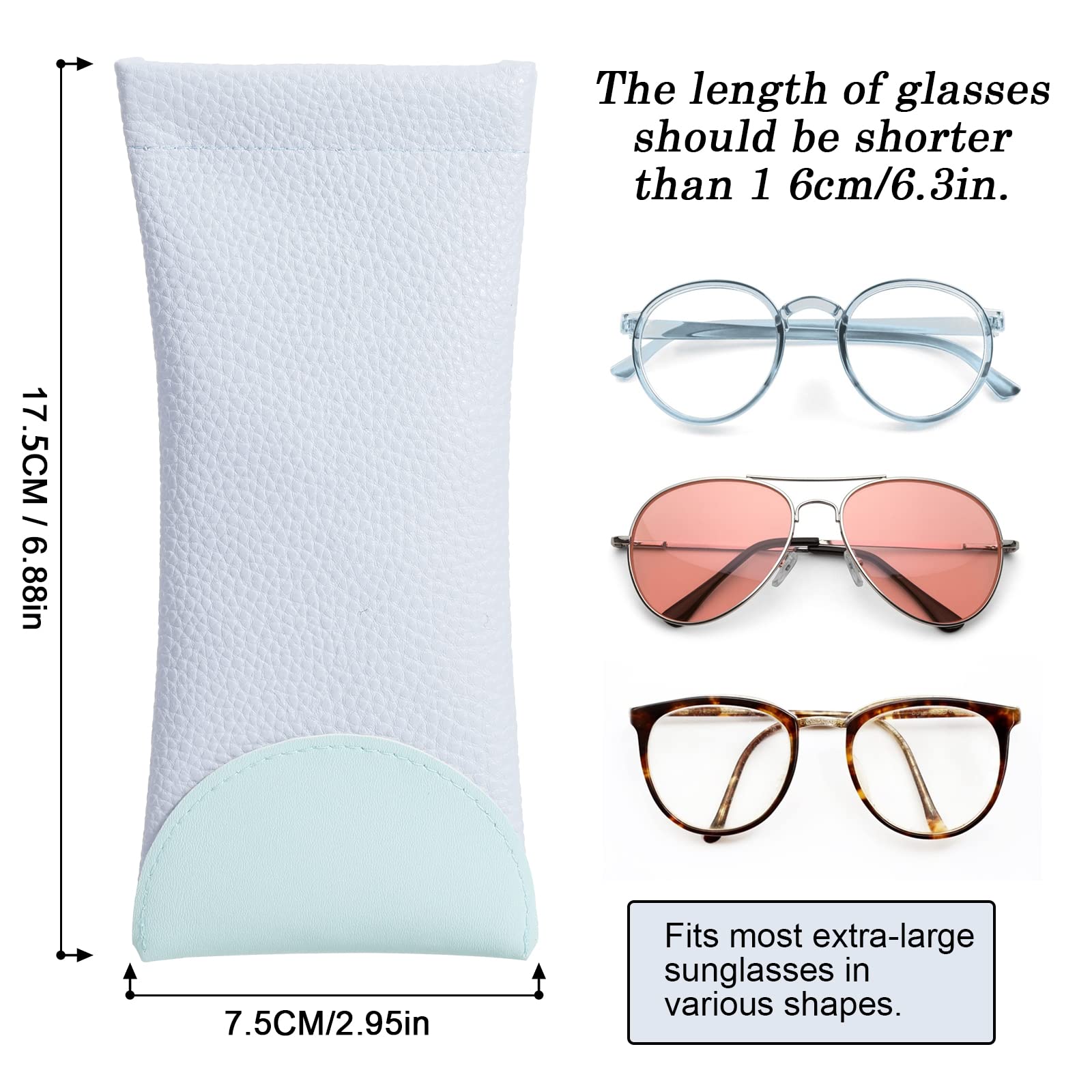 Hifot 3-Piece Leather Glasses Case Set with Cloth for Reading & Sunglasses - Travel & Daily Use