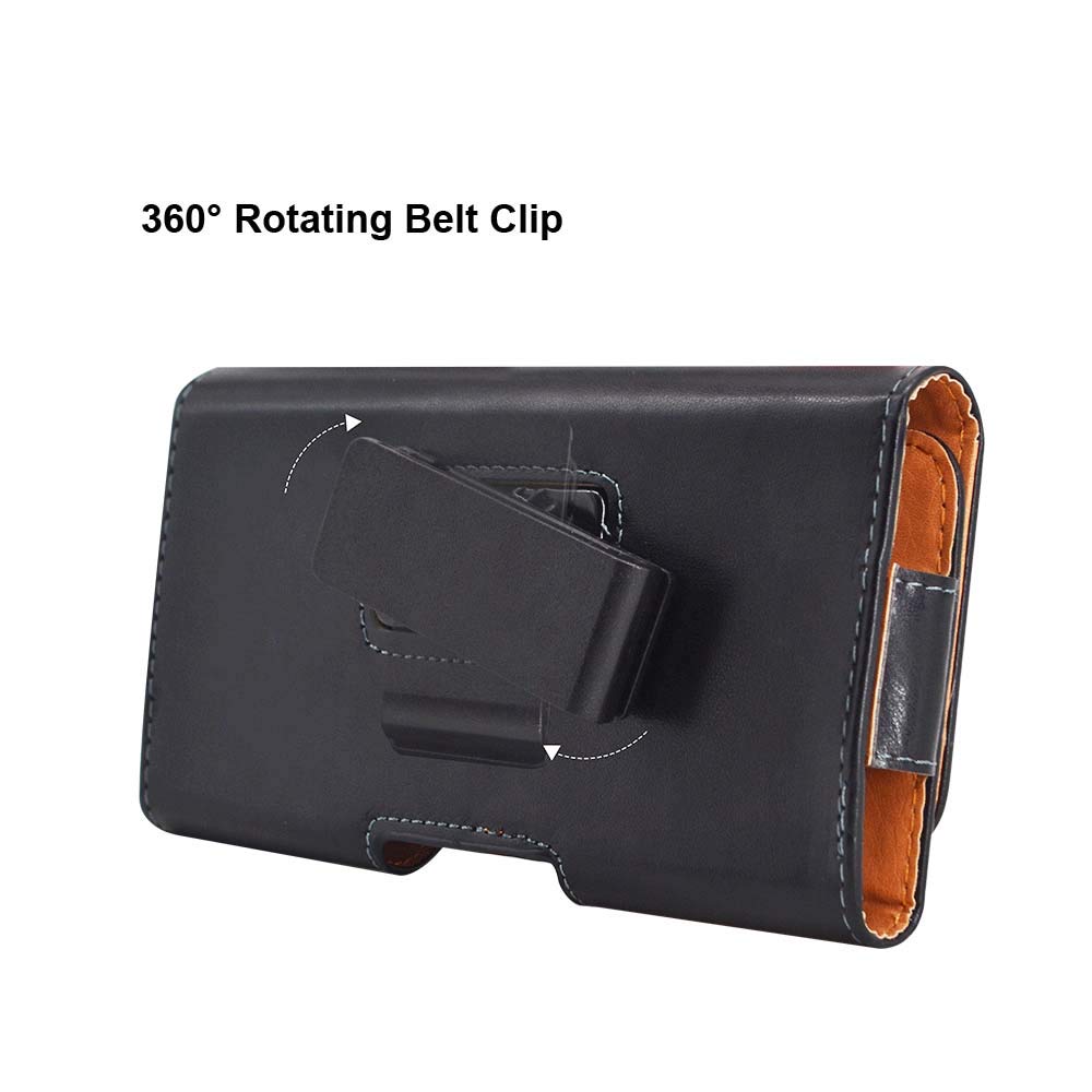 Premium PU Leather Swivel Clip Phone Holster Belt Pouch for Samsung Galaxy S25+/S24 FE/S23 FE/S22+/S21 FE/S20 FE, A54/A53/A35/A15/A25, iPhone 15/14/13 Pro Max & Pixel 8 Pro - Secure Carry Case for Work, Hiking & Outdoor Activities