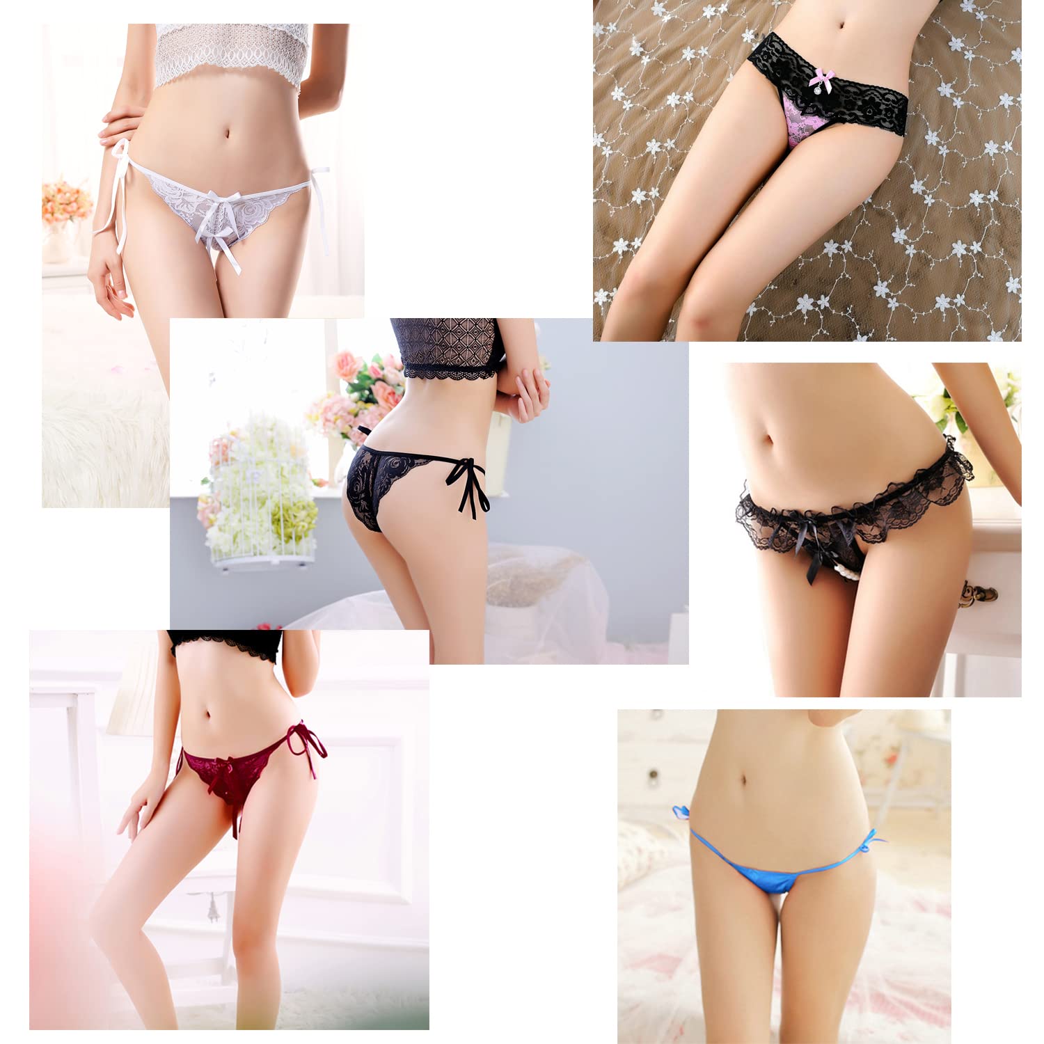Sexy Women's Underwear Pack - 5-Piece Assorted Lace Panties for Everyday Wear & Special Occasions