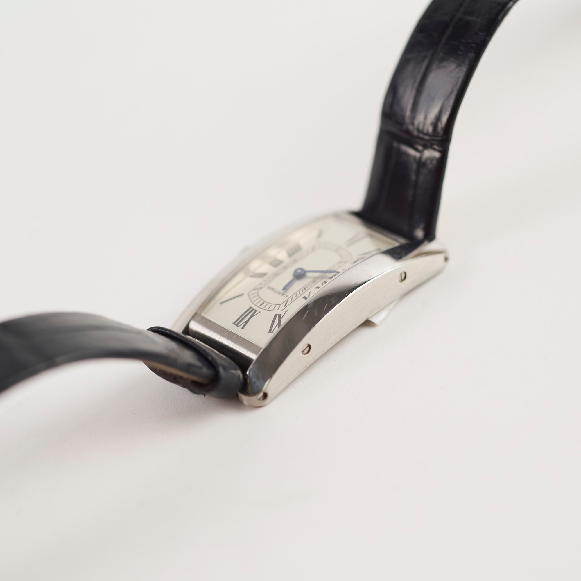 Cartier Americaine Tank Watch for Women - Dark Blue Leather Strap, Small Model 2024 - Luxury Dress Watch for Business & Formal Occasions