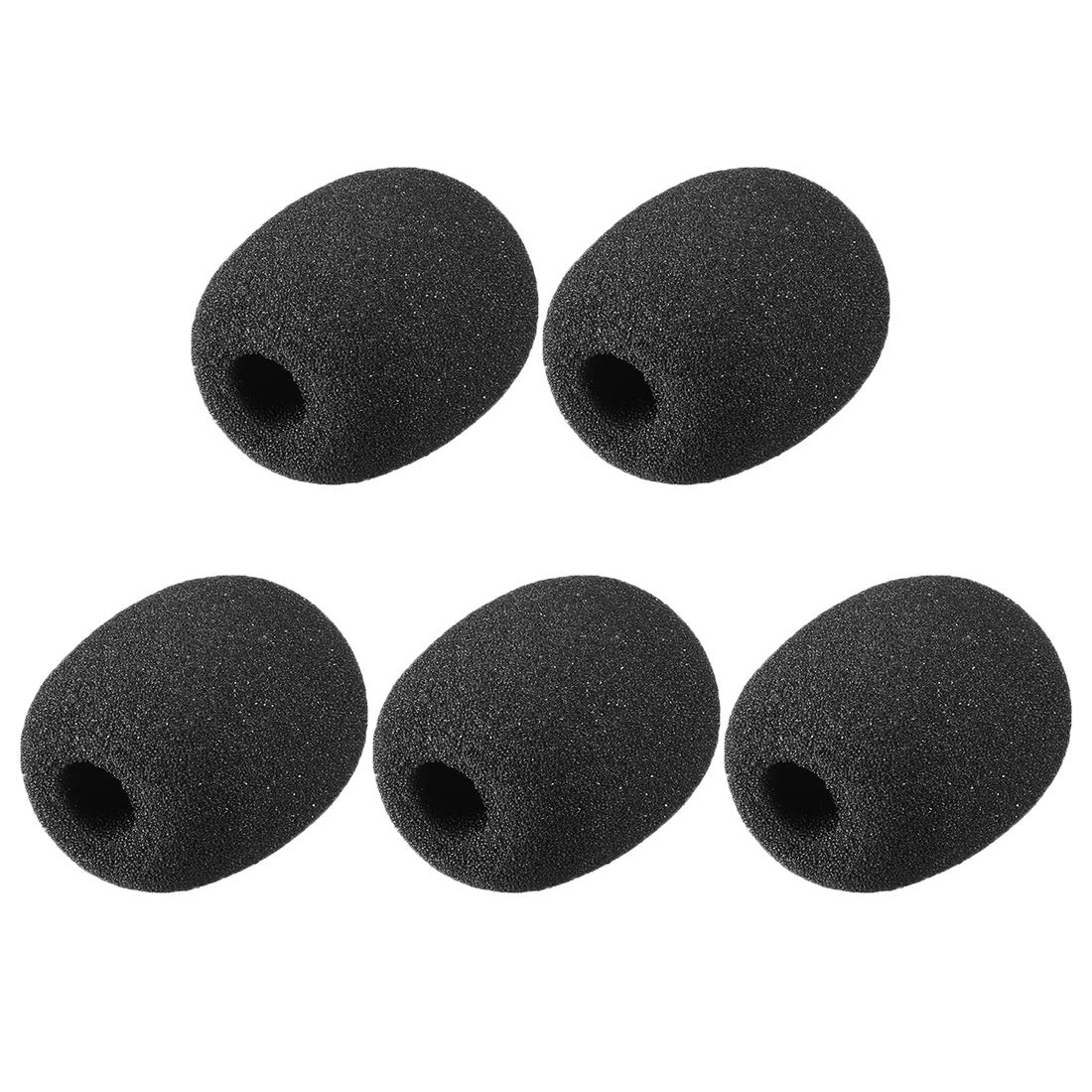 5PCS Black Foam Mic Cover - 41mm Microphone Windscreen Shield for Headset Protection - Perfect for Podcasting, Gaming & Live Streaming