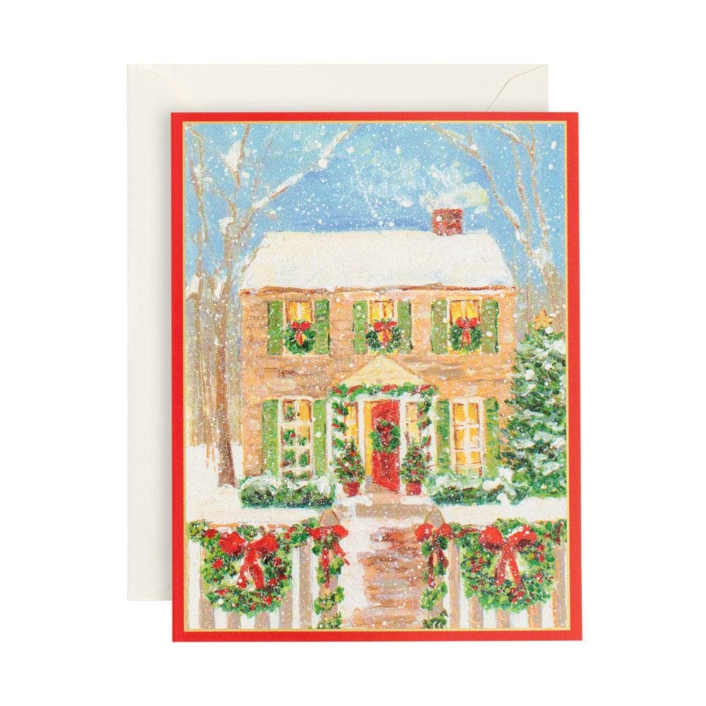 Caspari Elegant Boxed Christmas Cards Set - 16 Holiday Greeting Cards with Envelopes for Home Decor, Gift Giving & Festive Celebrations