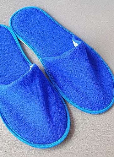 ZEONELY MART Unisex Comfort Disposable Slippers - Breathable Soft Hotel Slippers for Travel, Spa & Home Use - Free Size (Blue, 2 Pairs)