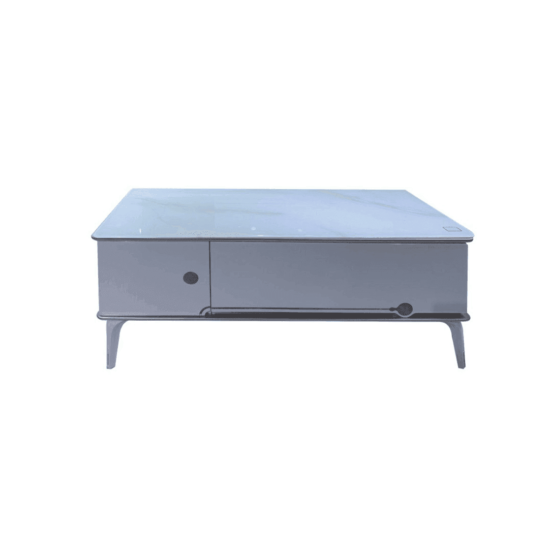 Jarad Modern Coffee Table with Natural Jade Stone Top - 39.4 Inch Round Living Room Table for Home Decor, Living Room, Lounge & Office Use