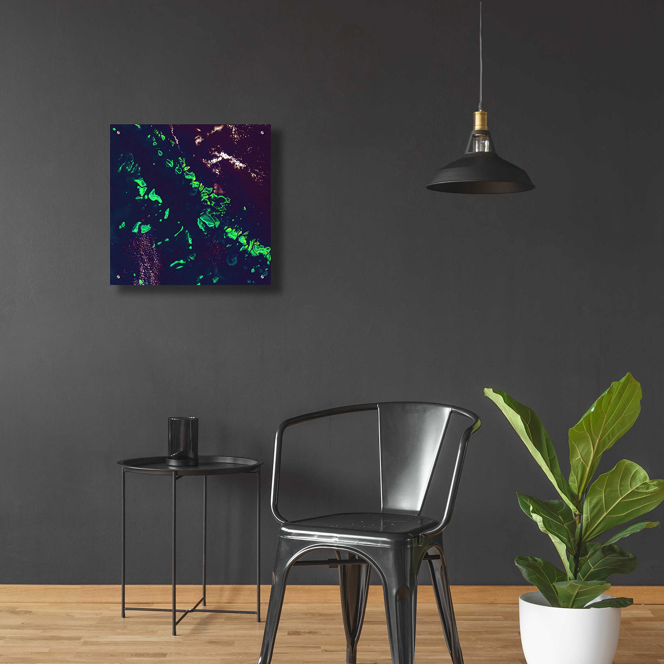 Epic Art 'Earth as Art: Great Barrier Reef' Acrylic Glass Wall Art Print - 24x24 Inches - Vibrant Ocean Decor for Living Room, Bedroom & Office