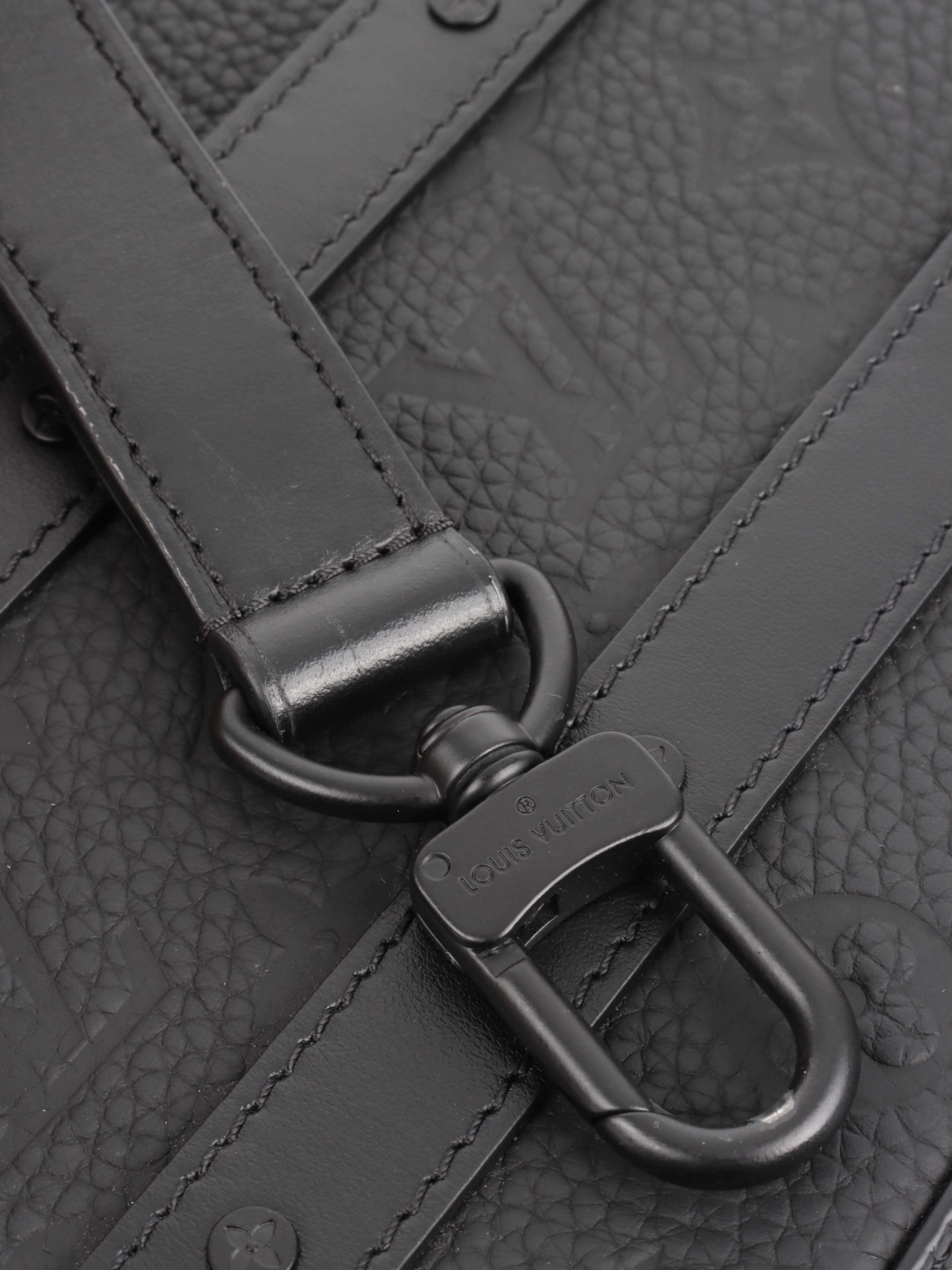 Louis Vuitton Black Leather Soft Trunk Bag with Handle - Stylish Crossbody Purse for Women, Perfect for Travel, Work & Everyday Use