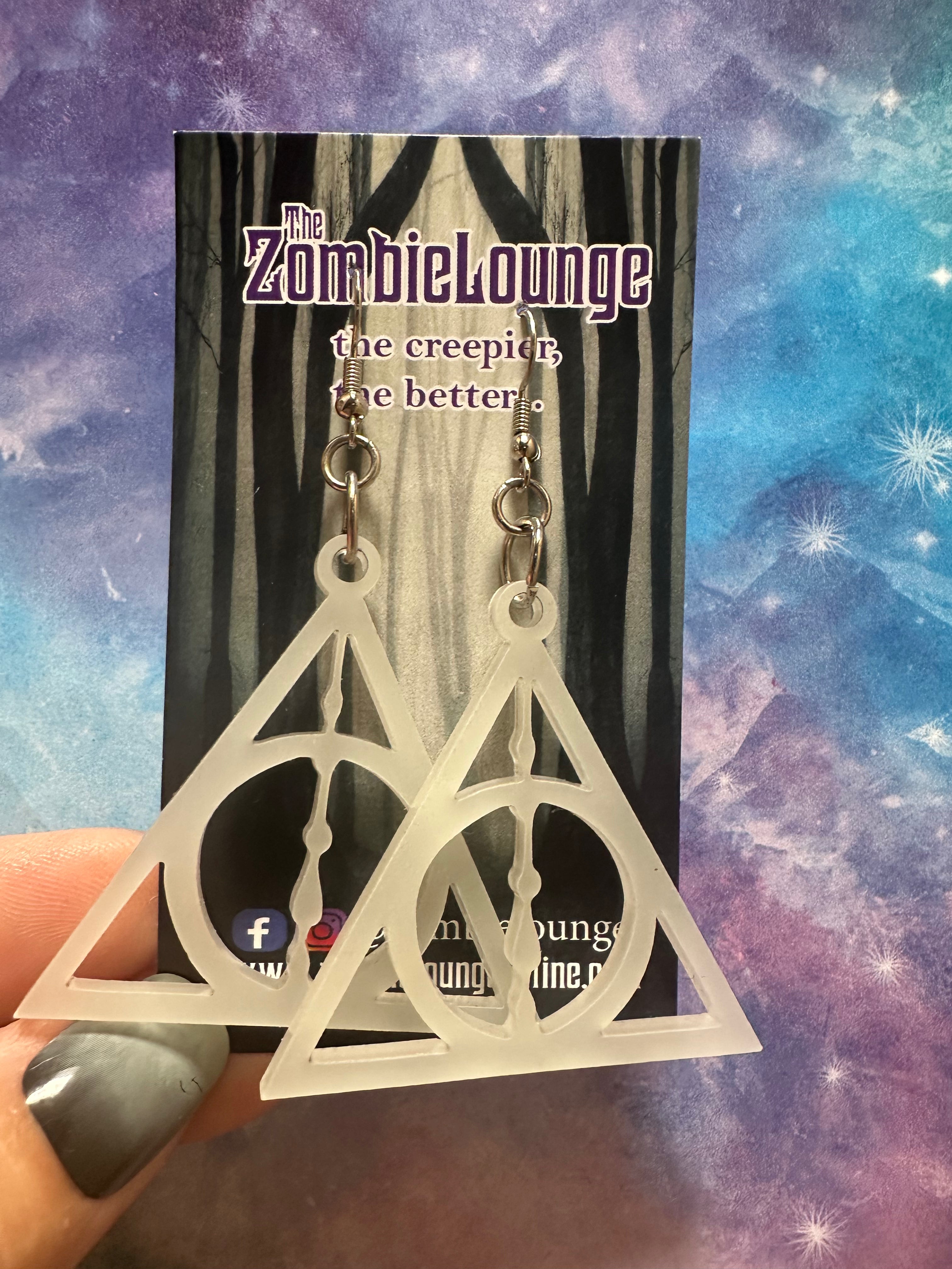Harry Potter Deathly Hallows Earrings - Sterling Silver Jewelry for Fans & Collectors | Perfect for Cosplay, Gifts & Everyday Wear