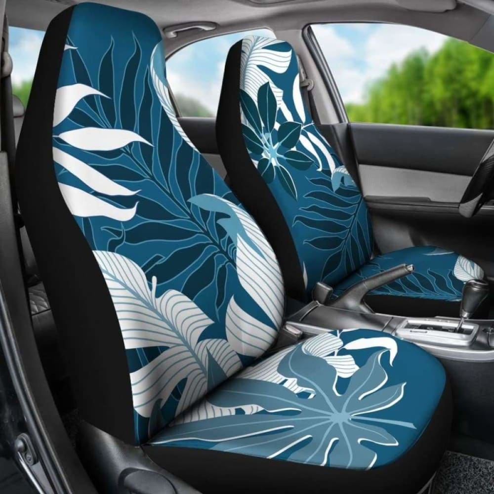 Premium Blue Leaves Car Seat Covers - Universal Fit for Cars, Trucks & SUVs - Soft & Durable Protection - Perfect for Road Trips, Daily Commutes & Outdoor Adventures
