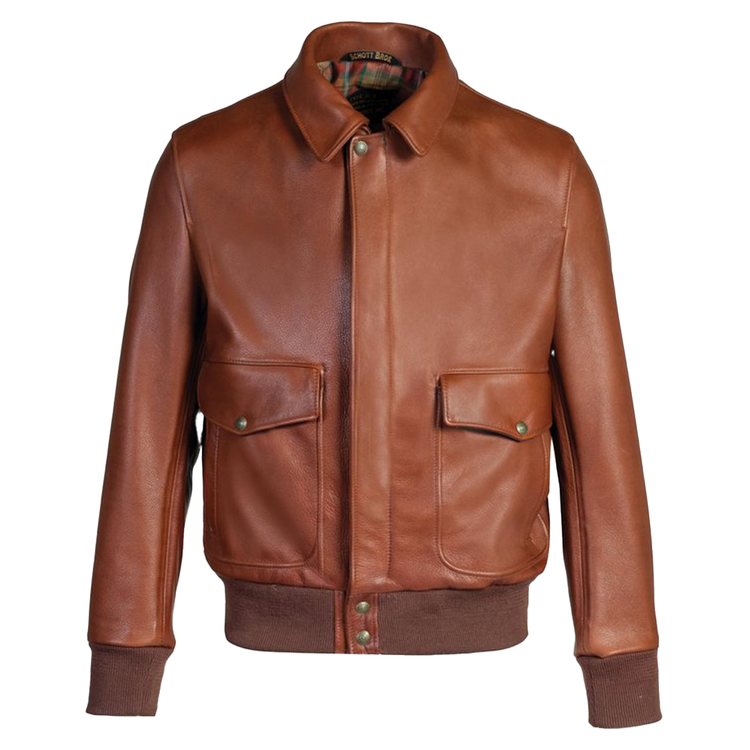 Schott NYC Lightweight Cowhide Flight Jacket - Men's Stylish Bomber Jacket for Casual & Travel Wear | Perfect for Everyday Outfits & Outdoor Adventures
