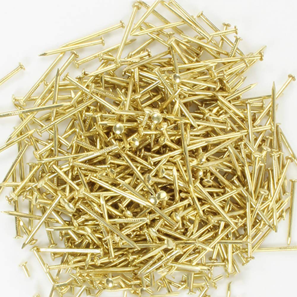 Decorative Round Head Brass Pins - 197-1819 Pcs for Wall Hanging, Wood Fixing & Picture Frames | Gold Craft Nails for DIY Projects, Art Display & Home Decor