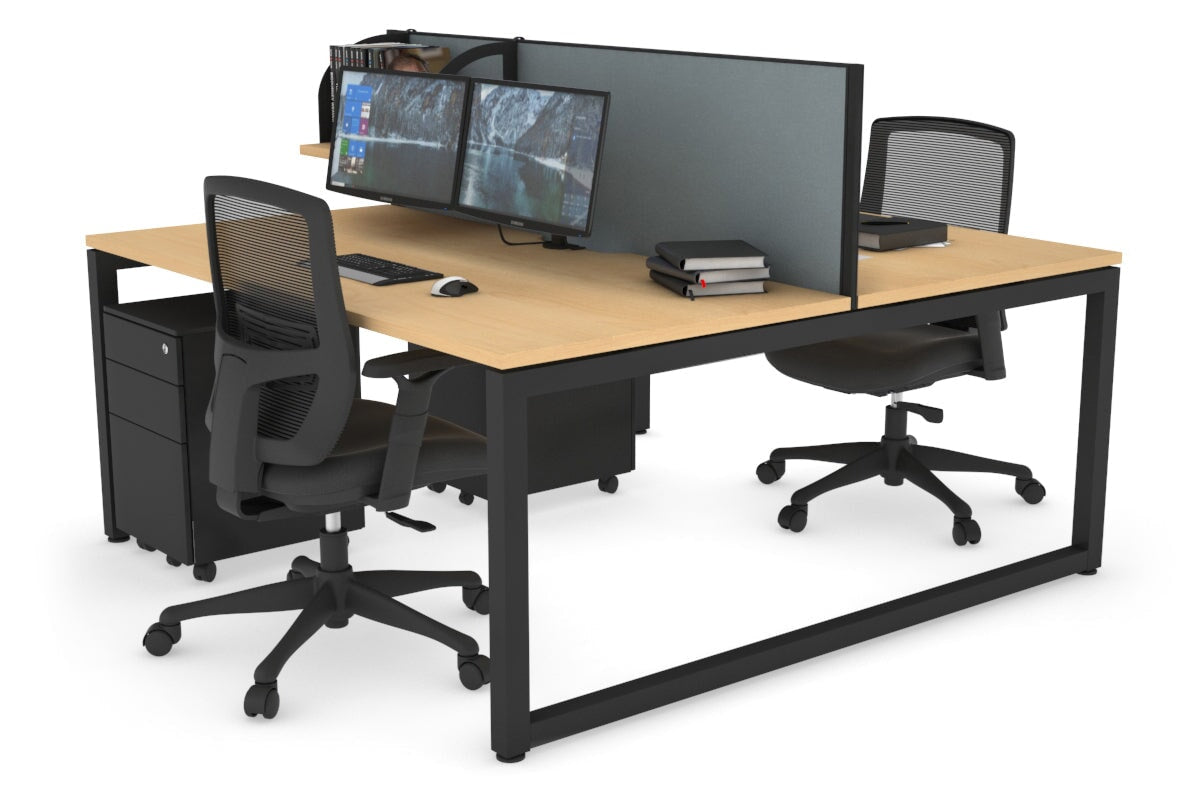 Quadro Loop Legs 2 Person Office Workstation - 1600L x 800W with Cable Management - Modern Shared Desk for Collaborative Workspaces & Home Offices