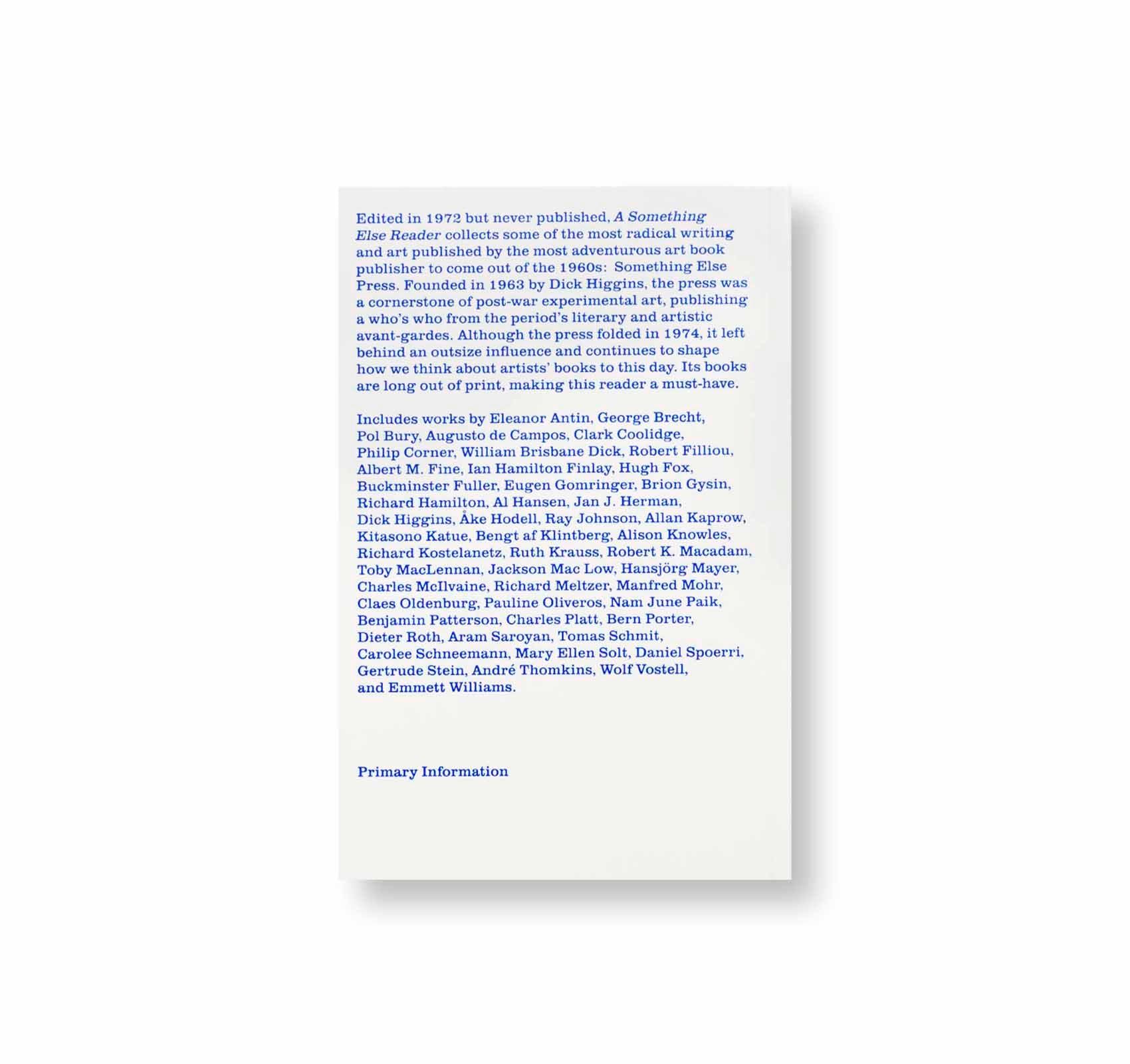 A Something Else Reader by Dick Higgins - Avant-Garde Art & Literature Collection for Artists, Writers & Scholars - Perfect for Creative Inspiration & Academic Study