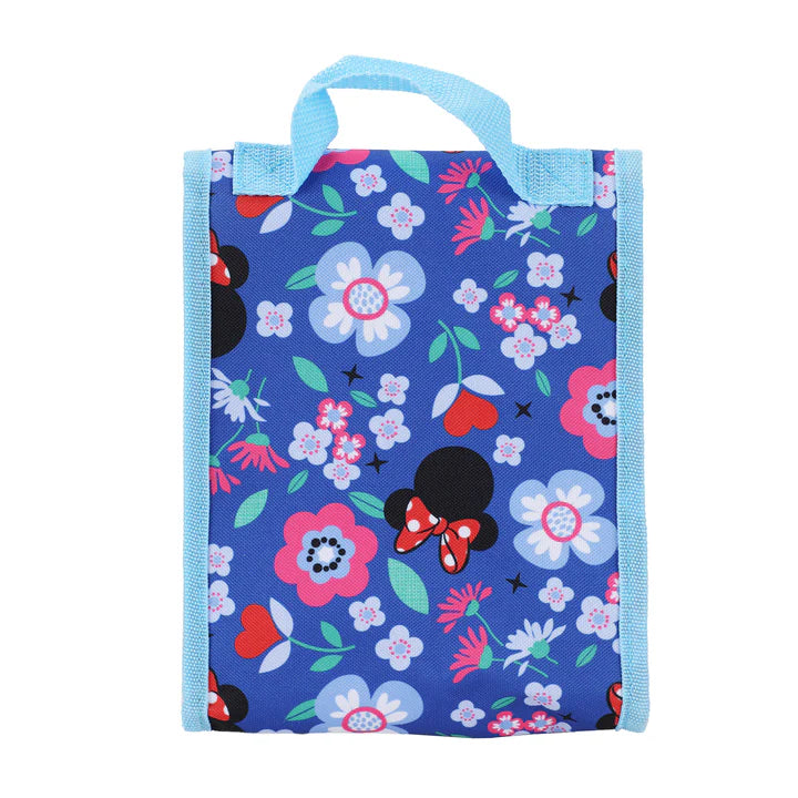 Minnie Mouse Floral Print Kids 16-Inch Backpack with Matching Lunch Box 5-Piece Set - Perfect for School, Travel & Disney Theme Parties