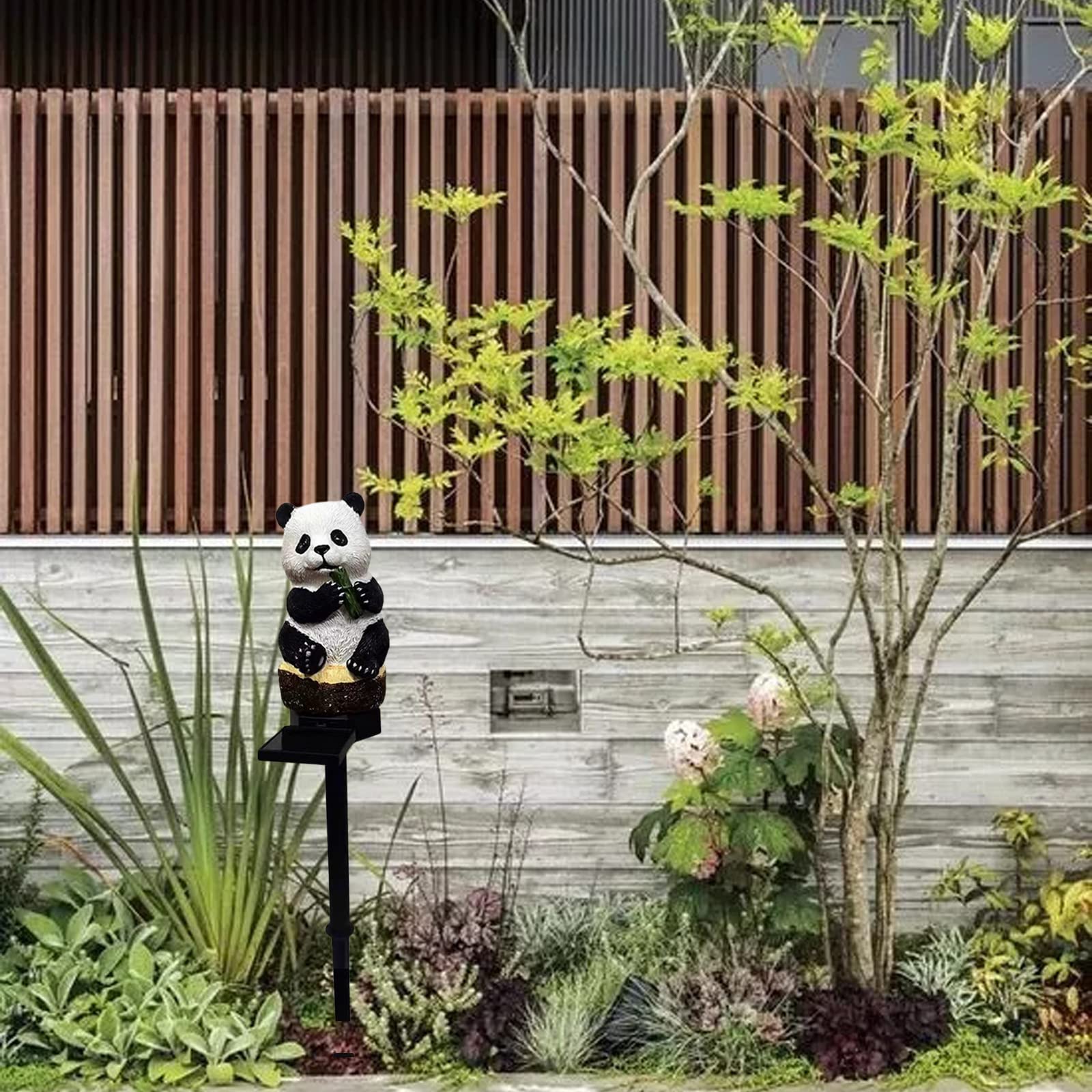 Pannow 2Pcs Solar Panda Lights - Waterproof LED Garden Decor for Outdoor Landscape, Patio, Lawn, Pathway & Backyard | Perfect for Camping, Porch & Nighttime Ambience