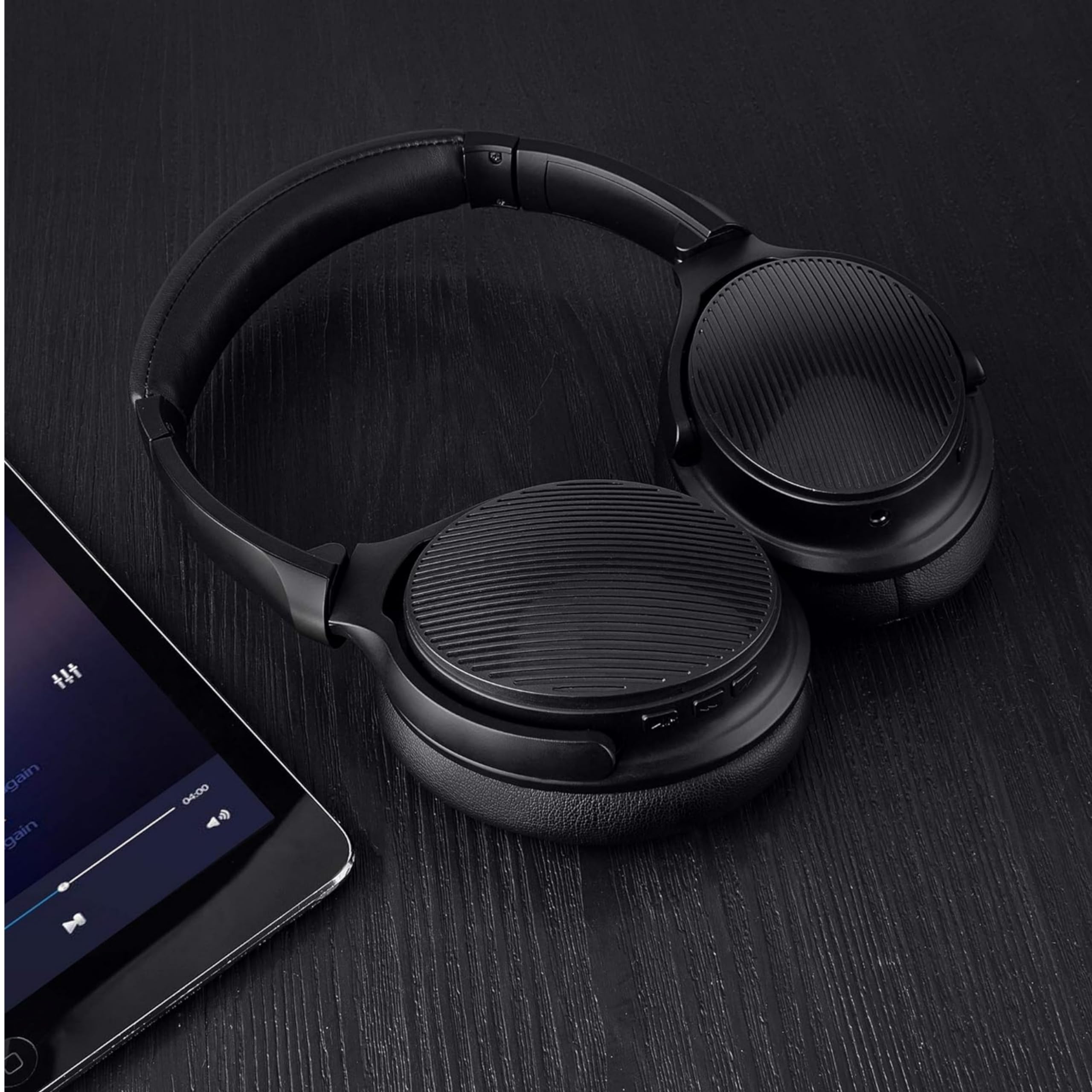 Betron EMR90 Wireless Bluetooth Headphones - Over Ear Foldable Headset with Built-in Mic, Deep Bass & 12H Battery | 40mm Drivers & 3.5mm Jack | Compatible with iPhone, Android, iPad, Laptop | Perfect for Travel, Workouts & Home Office Use