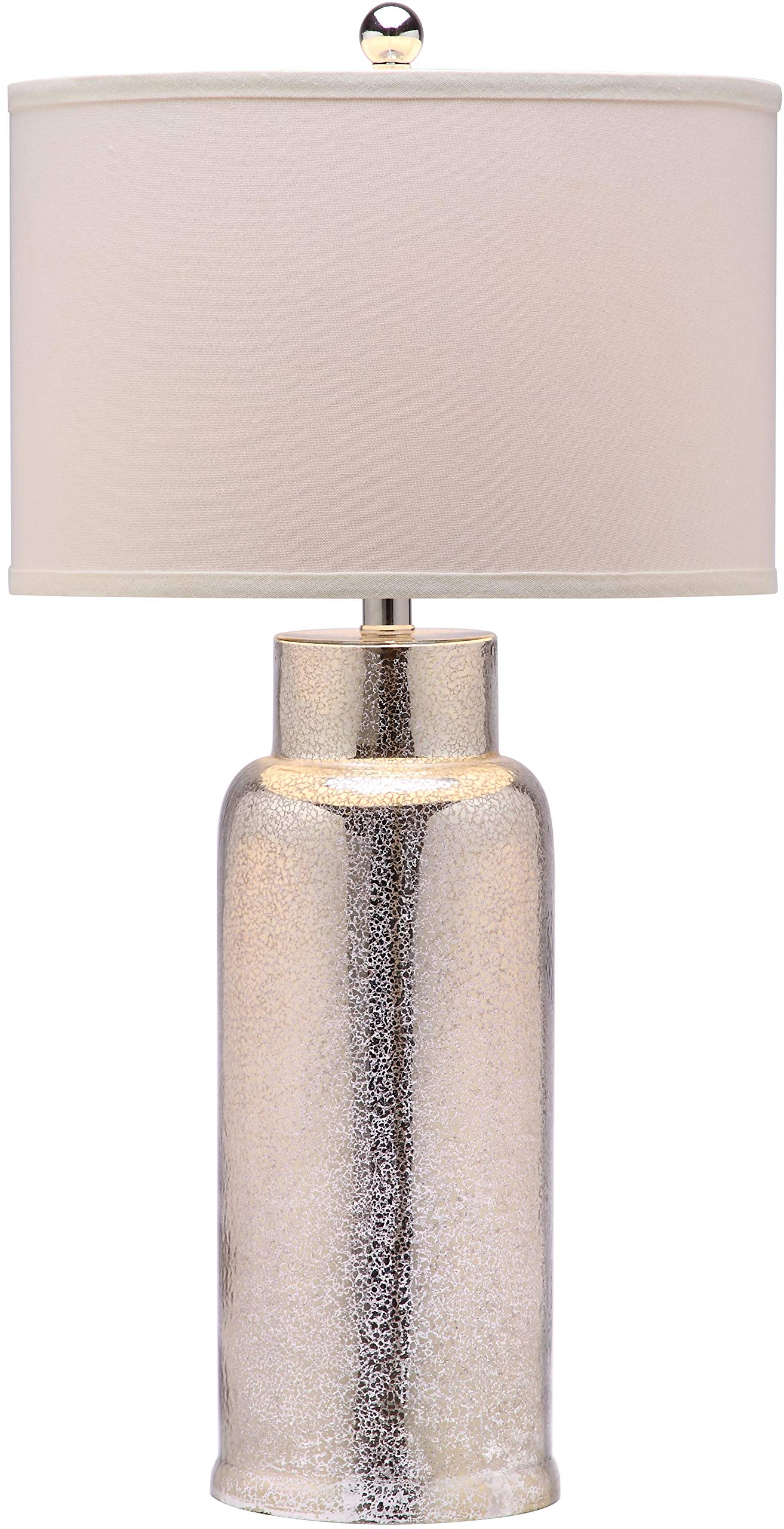 SAFAVIEH 30-inch Silver Glass Bottle Table Lamp Set of 2 with LED Bulbs - Modern Bedside Lighting for Bedroom, Living Room & Home Office - Perfect for Nightstands, Desks and Cozy Reading Nooks