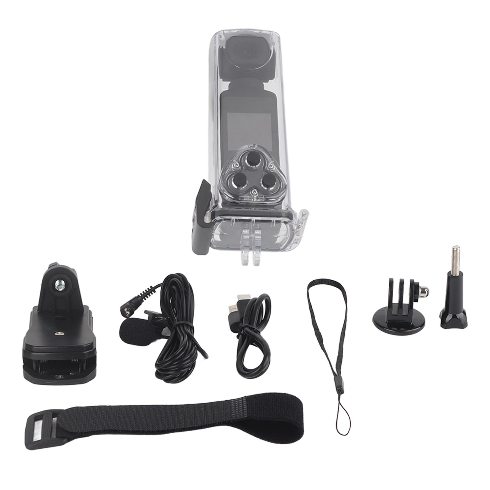 MUNEFE HD Handheld Sports Pocket Camera - Waterproof Action Camera with Rotating Lens & Mic Clip for Outdoor Adventures, Vlogging, and Sneak Shots - Perfect for Hiking, Cycling, and Extreme Sports