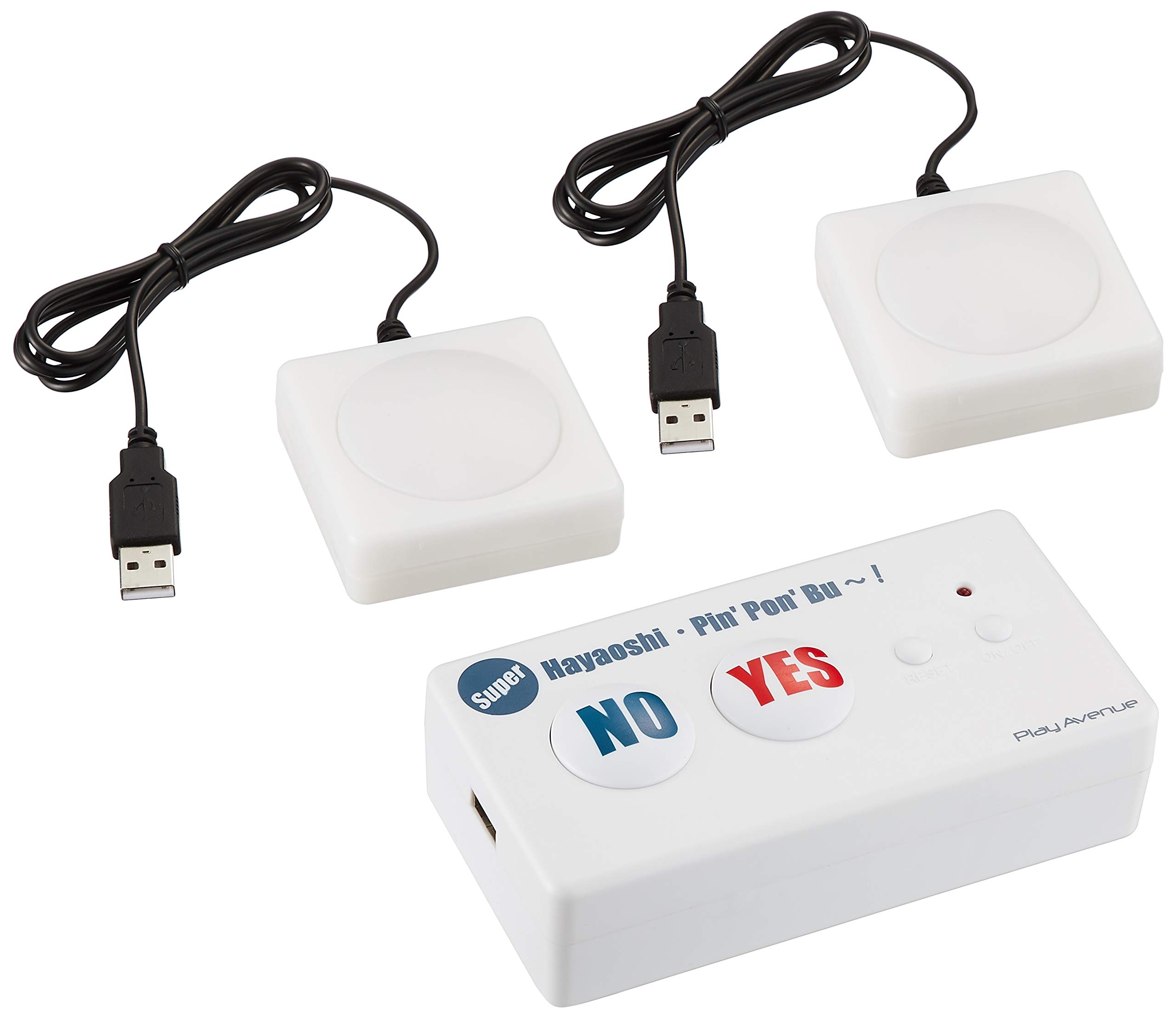 Japanese Game Show Buzzer System - Main Unit with 2 Wireless Controllers for Trivia, Quiz & Family Game Nights