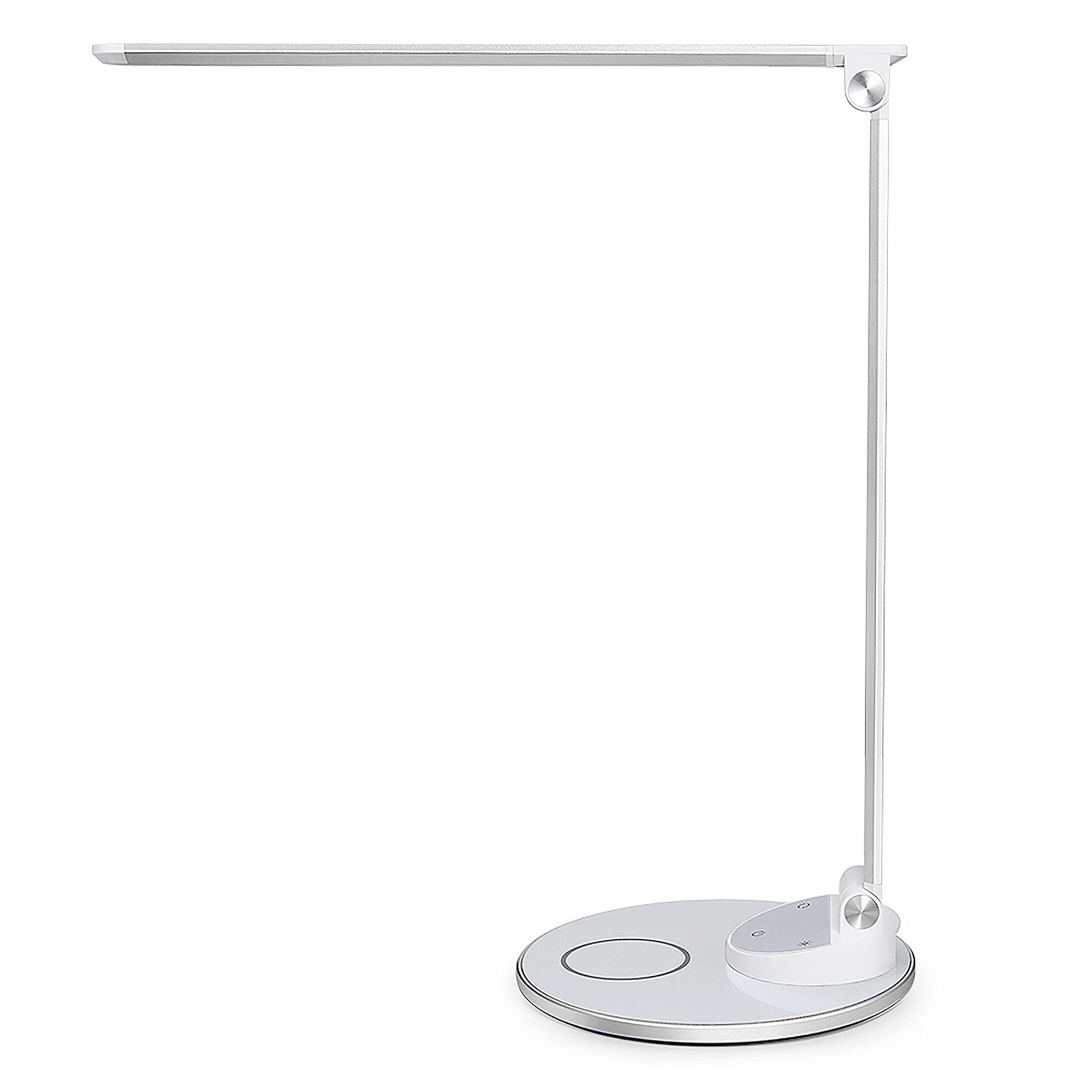 WorkPro™ LED USB Desk Lamp with Wireless Charger - 16.5 Inch Adjustable Office Light, White/Silver - Perfect for Home Office, Study & Workspace Lighting
