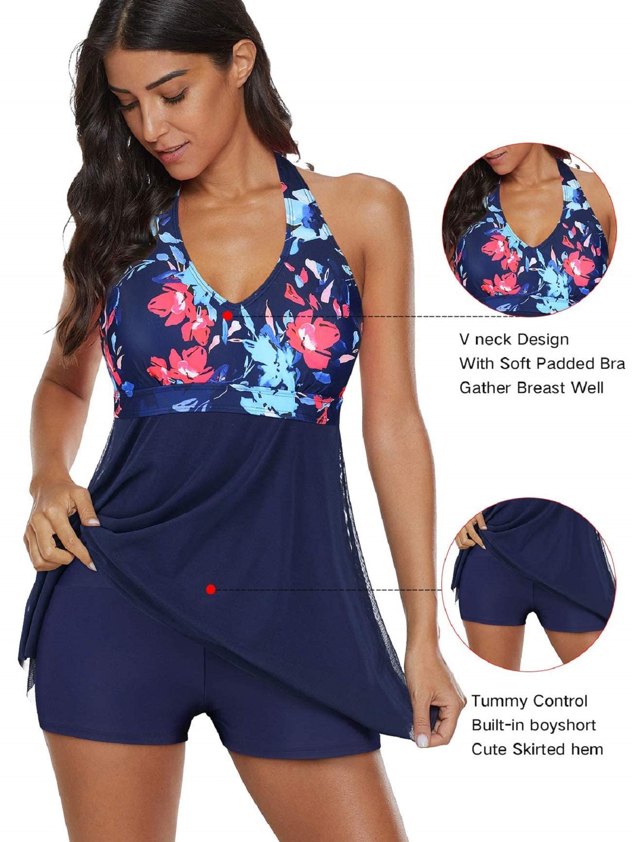 Plus Size Tummy Control One Piece Swimsuit for Women - Athletic Swimdress with Slimming Design | Perfect for Beach Vacations, Pool Parties & Water Aerobics
