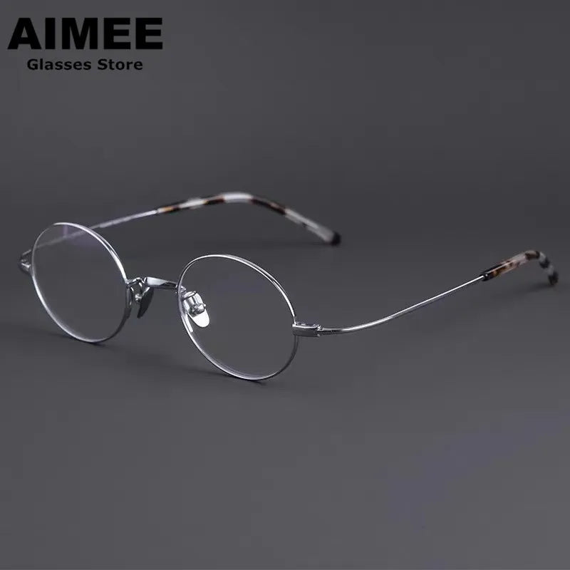 Stylish Aimee Unisex Full Rim Oval Round Titanium Acetate Eyeglasses Frame 12344 - Lightweight & Durable for Work, Reading & Everyday Wear