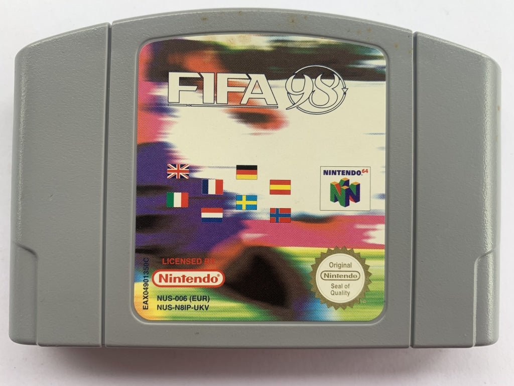 Original FIFA 98 Game Cartridge for PlayStation - Classic Soccer Video Game for Retro Gaming Enthusiasts | Perfect for Nostalgic Gaming Nights and Collector's Display