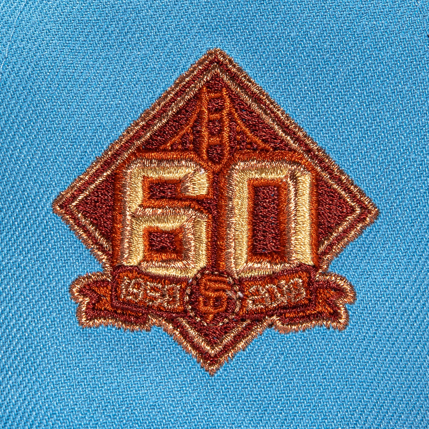 New Era 59Fifty San Francisco Giants 60th Anniversary Patch Baseball Cap - Light Blue, Burnt Orange & Metallic Copper - Perfect for Baseball Games, Fan Collections & Streetwear Fashion