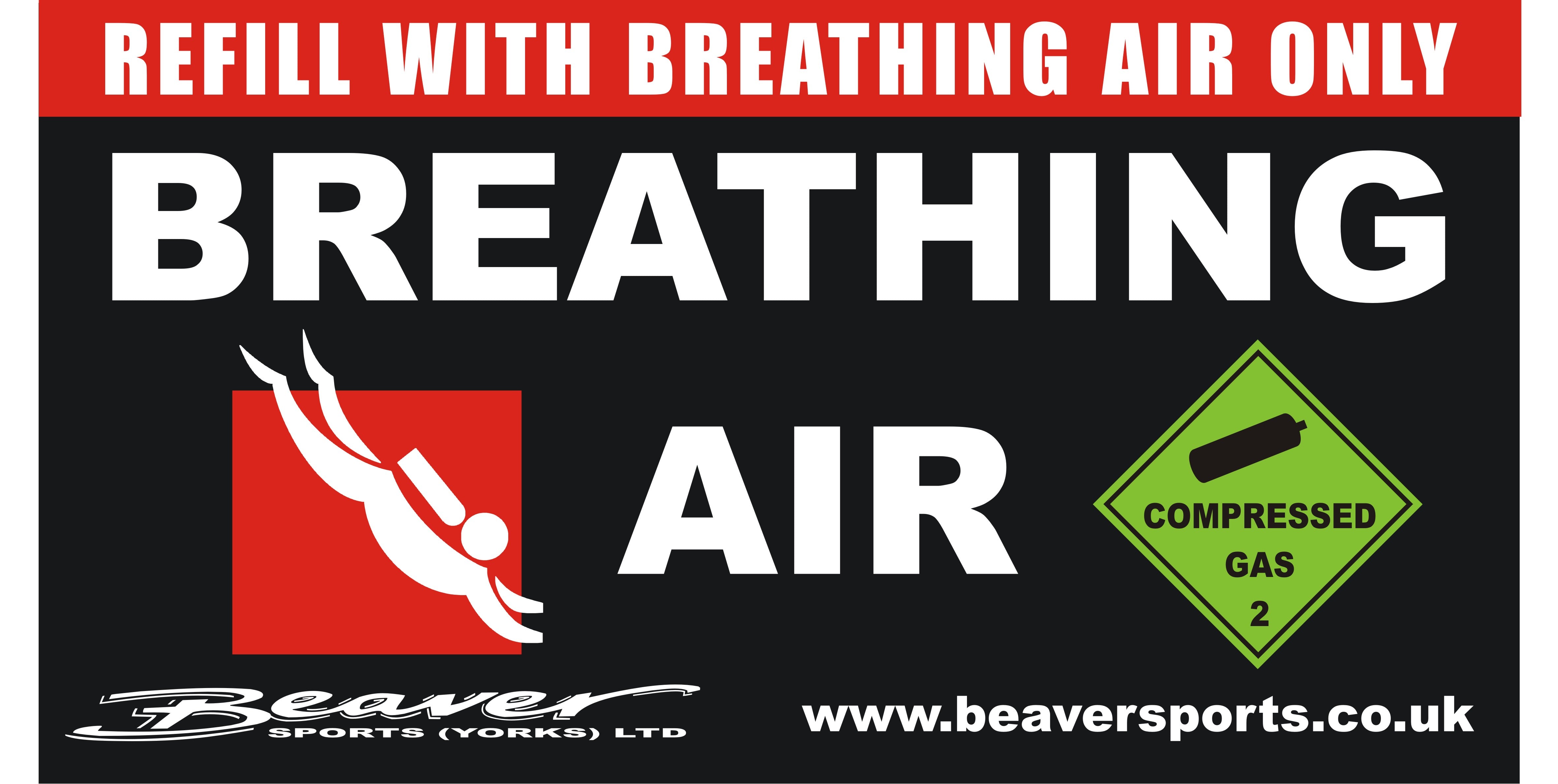 Beaver Breathing Air Cylinder ID Sticker - Durable Vinyl Label for Scuba Tanks & Compressed Gas Cylinders - Perfect for Dive Equipment Organization & Safety Identification