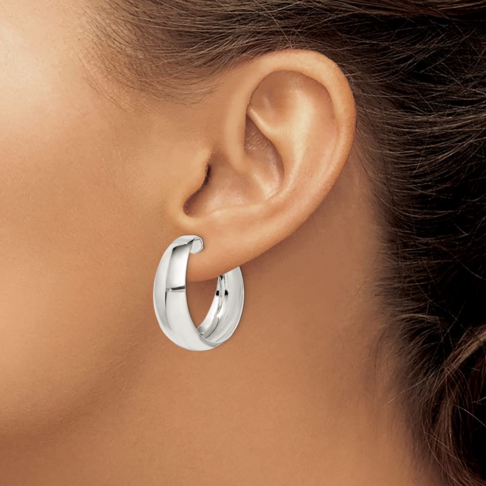 35mm Solid 925 Sterling Silver Hoop Earrings for Women - Classic Everyday Jewelry for Work, Date Night & Special Occasions
