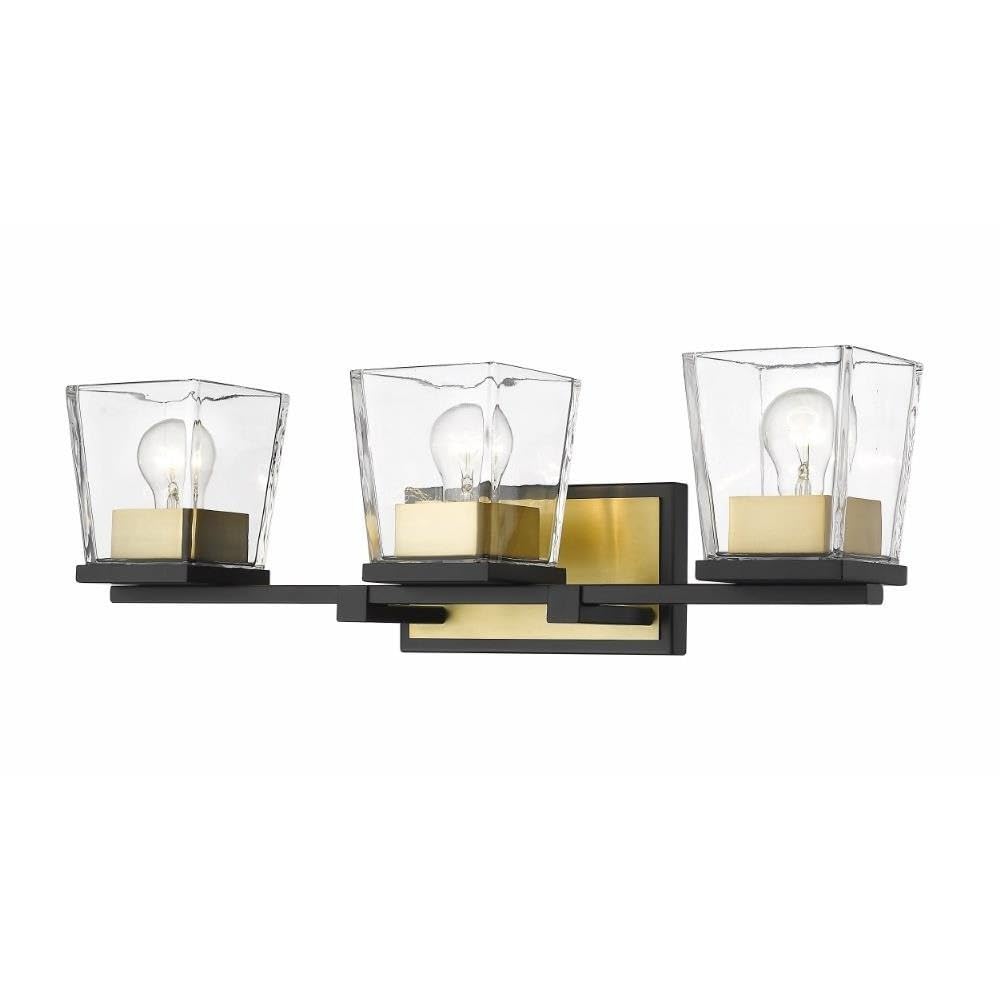 Z-Lite 3-Light Bathroom Vanity Light Fixture 475-3V-MB-OBR with Clear Glass Shades - Perfect for Modern Bathroom, Powder Room and Dressing Area Lighting
