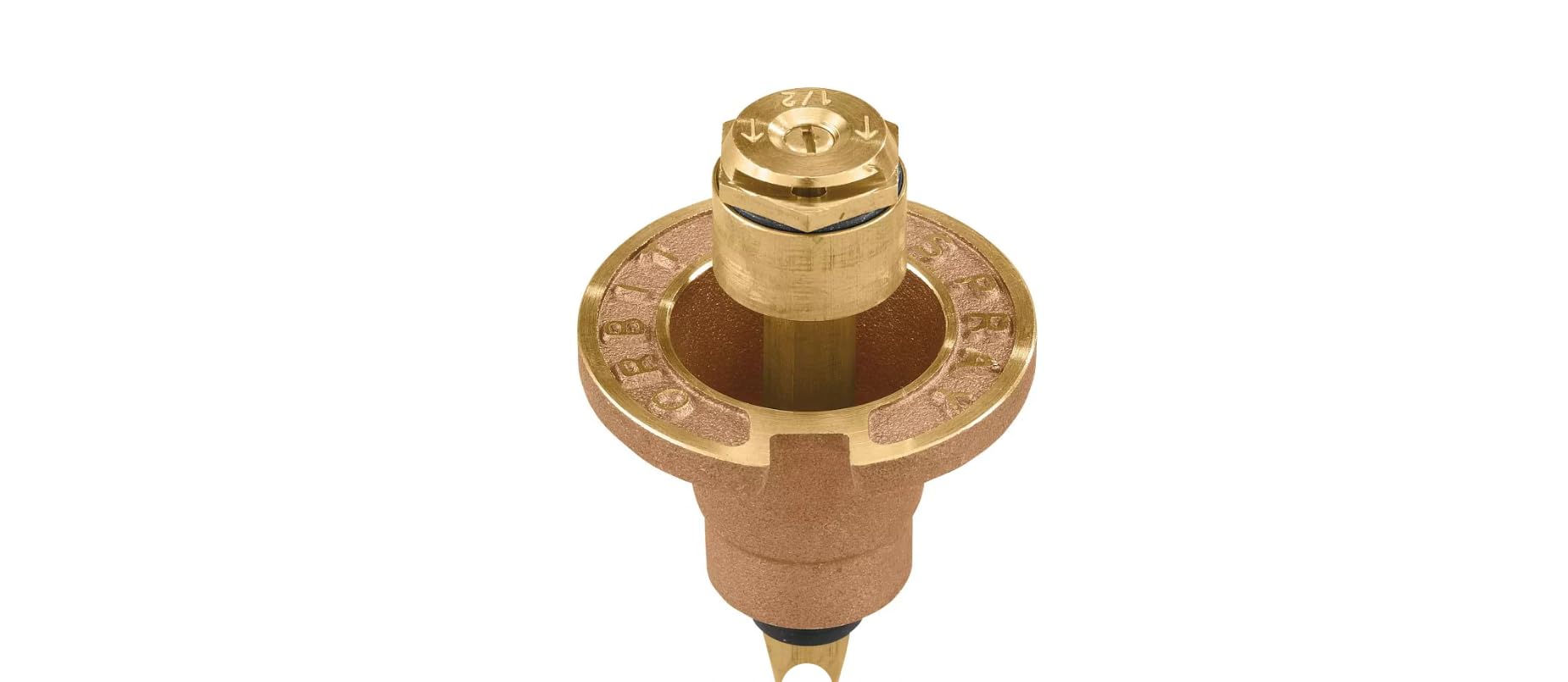 5-Pack Orbit 54071 Brass Pop-Up Flush Head Sprinkler with Half Pattern Spray Nozzle - Durable Brass Lawn Sprinklers for Precise Half-Circle Watering - Perfect for Small Gardens, Patios & Landscape Edges