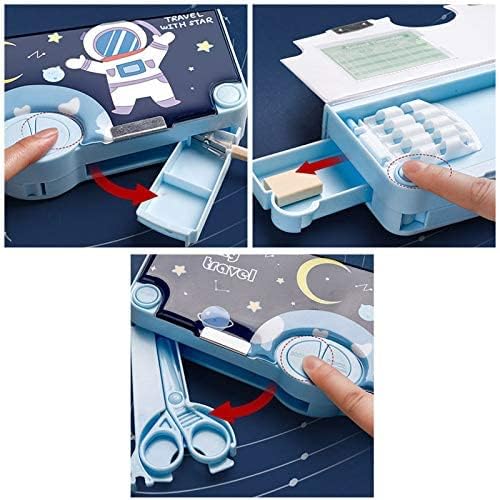 LORD LUCIFER Multifunctional Space Astronaut Pencil Case - School Supplies for Boys & Girls, Geometry Box with Compass, Unicorn Stationery Set - Perfect for Classroom, Homework & Birthday Gifts