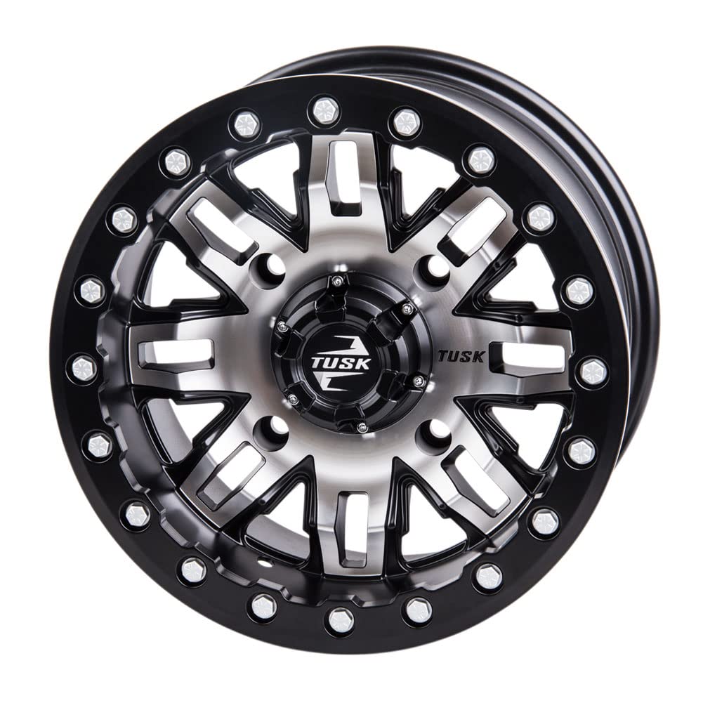 15x7 Tusk Teton Beadlock Wheel 5.0+2.0 Machined Black for TRACKER SVX 1000 2020 - Off-Road Adventure