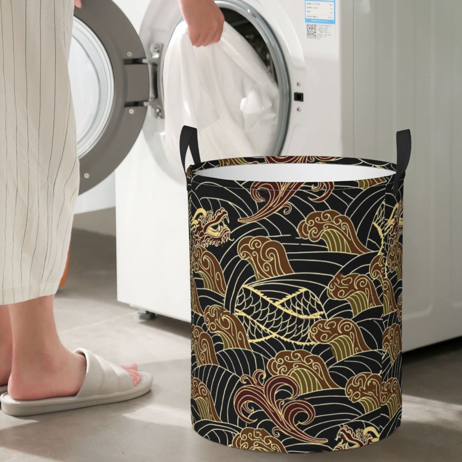 Dragon Laundry Hamper - Large Collapsible Clothes Basket with Lid, Toy Organizer & Storage Bin for Dirty Clothes | Perfect for Bedroom, Nursery, Dorm & Laundry Room Organization