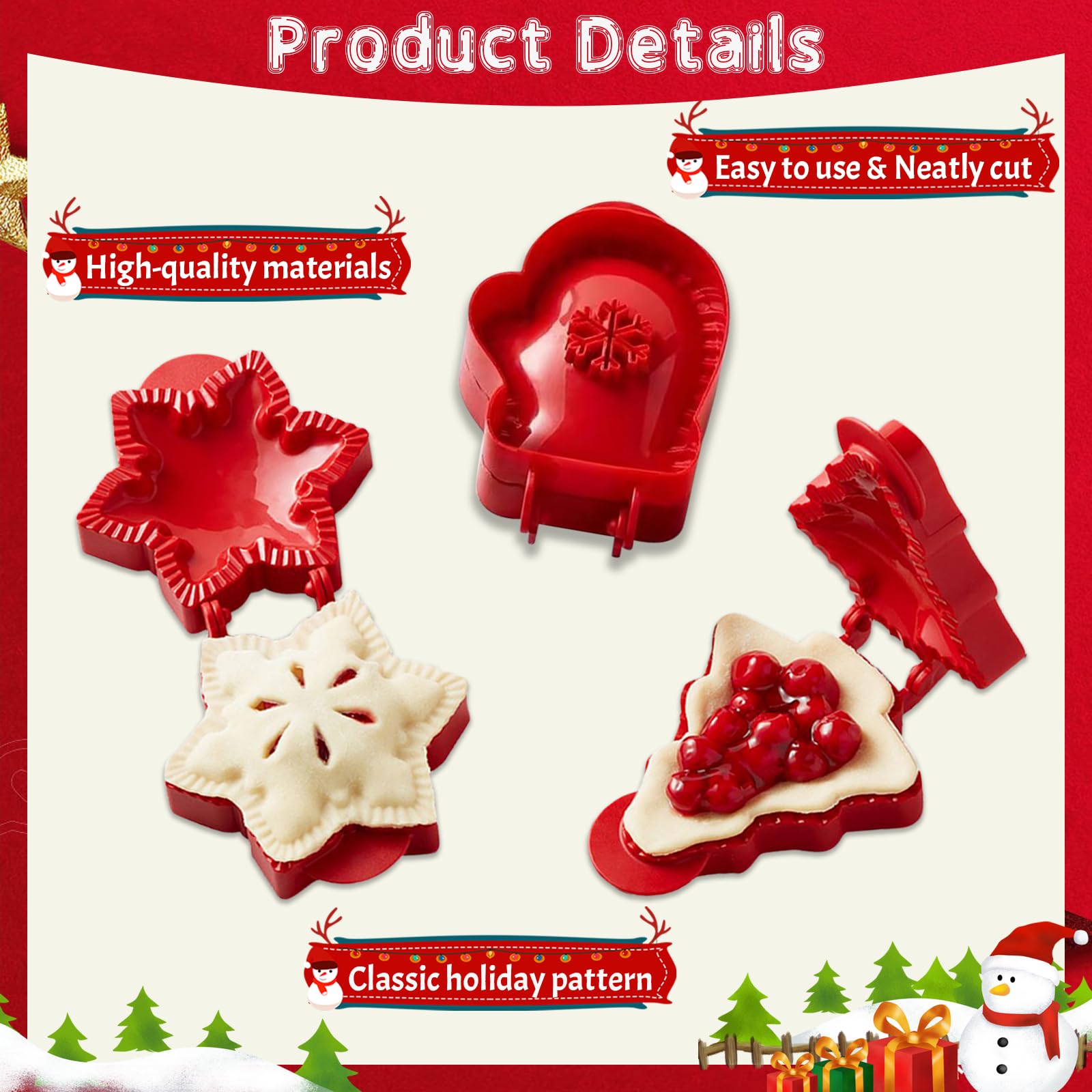 6PCS Mini Pie Molds Set - Stainless Steel Hand Pie Press & Pocket Pie Maker for Baking - Perfect for Christmas, Parties & Potlucks - Create Delicious Hand Pies, Empanadas & Dumplings Easily