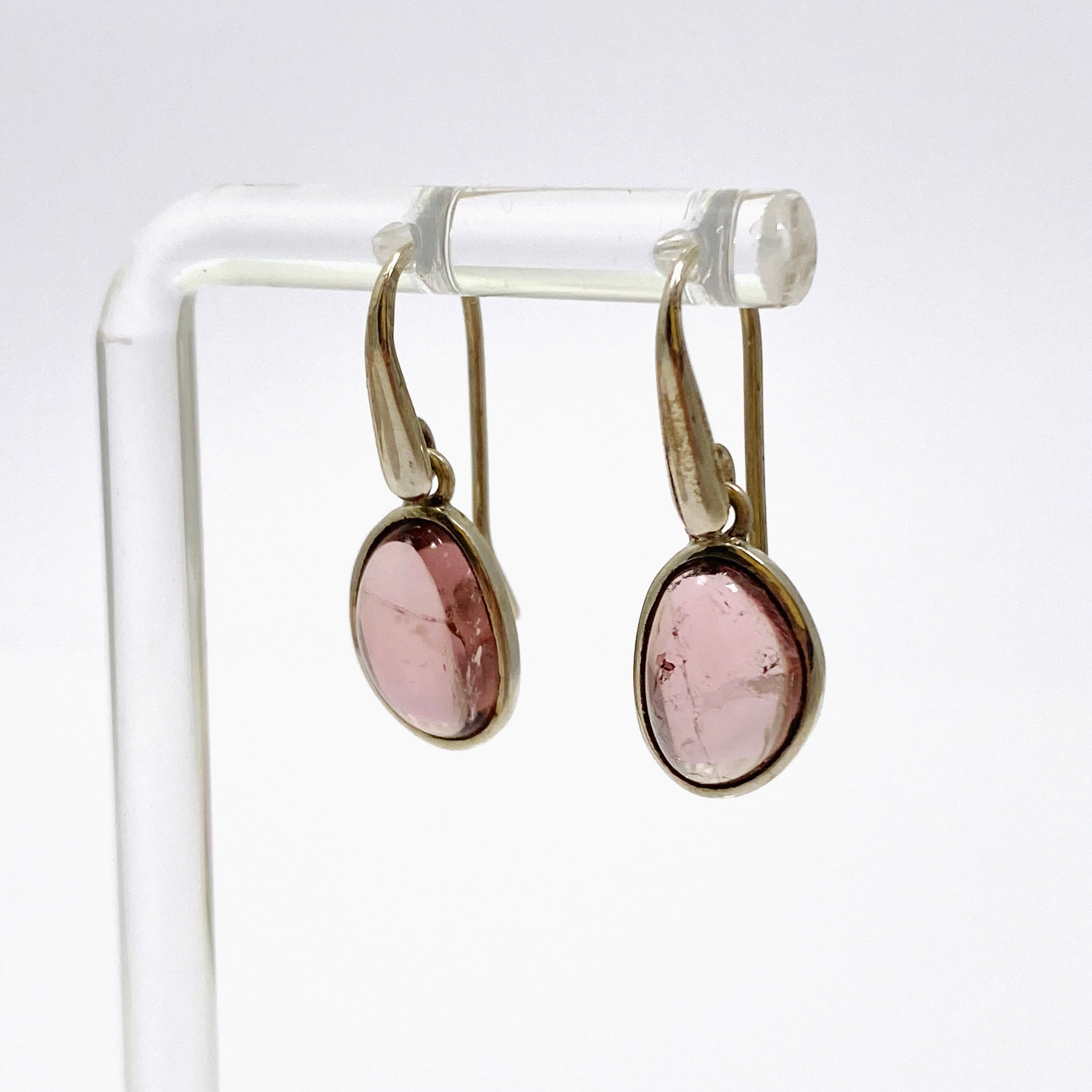 Natural Pink Tourmaline Freeform Cabochon Earrings - Handmade Boho Jewelry for Women - Perfect for Weddings, Parties & Everyday Wear