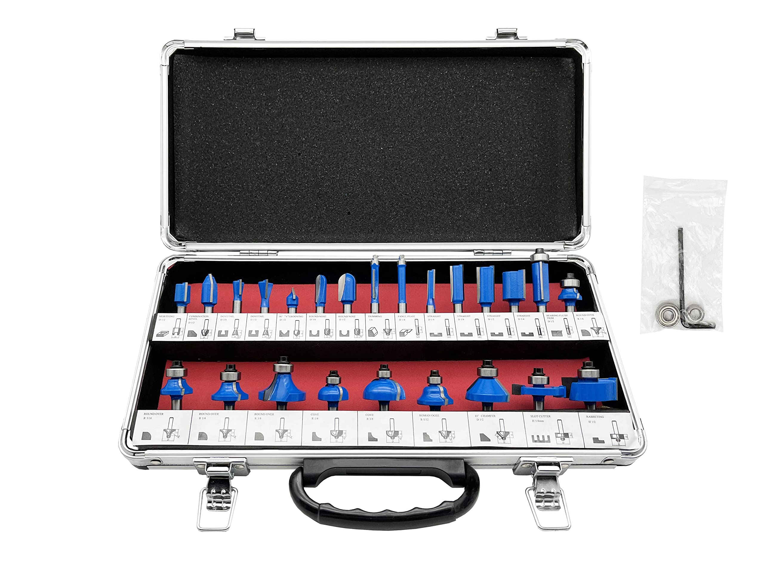LU&MN 24PCS Carbide Router Bit Set 1/4