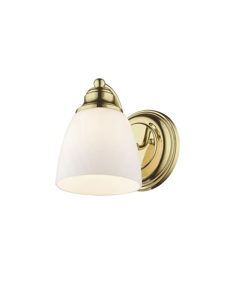 Livex Lighting 13671-91 Somerville 1 Light Wall Sconce, Brushed Nickel - Modern Wall Light Fixture for Bedroom, Hallway & Living Room Decor