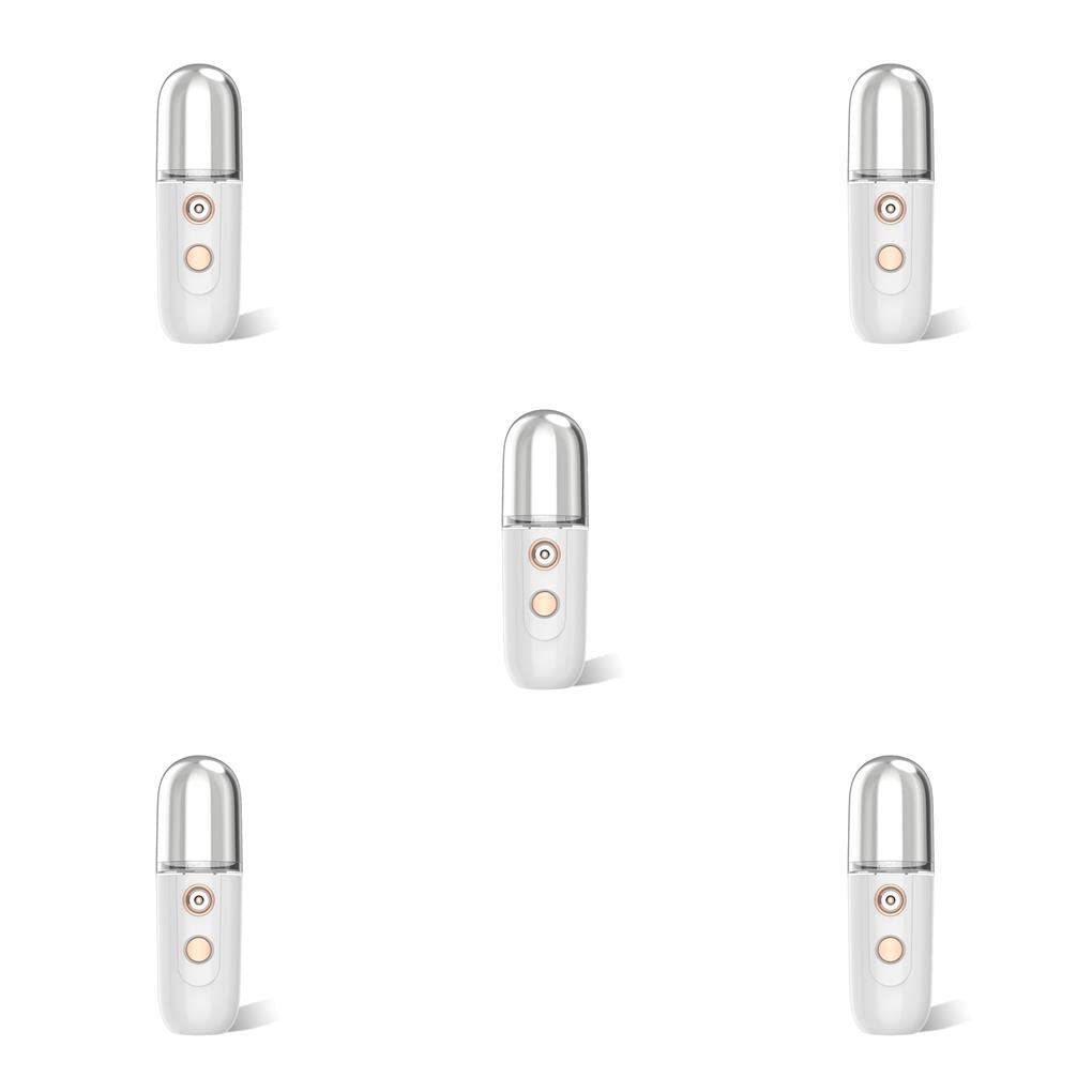 Allayu 5-Pack Mini USB Rechargeable Humidifier - Portable Detachable Diffuser & Facial Mist Sprayer for Skin Care, Home, Office, and Travel Use
