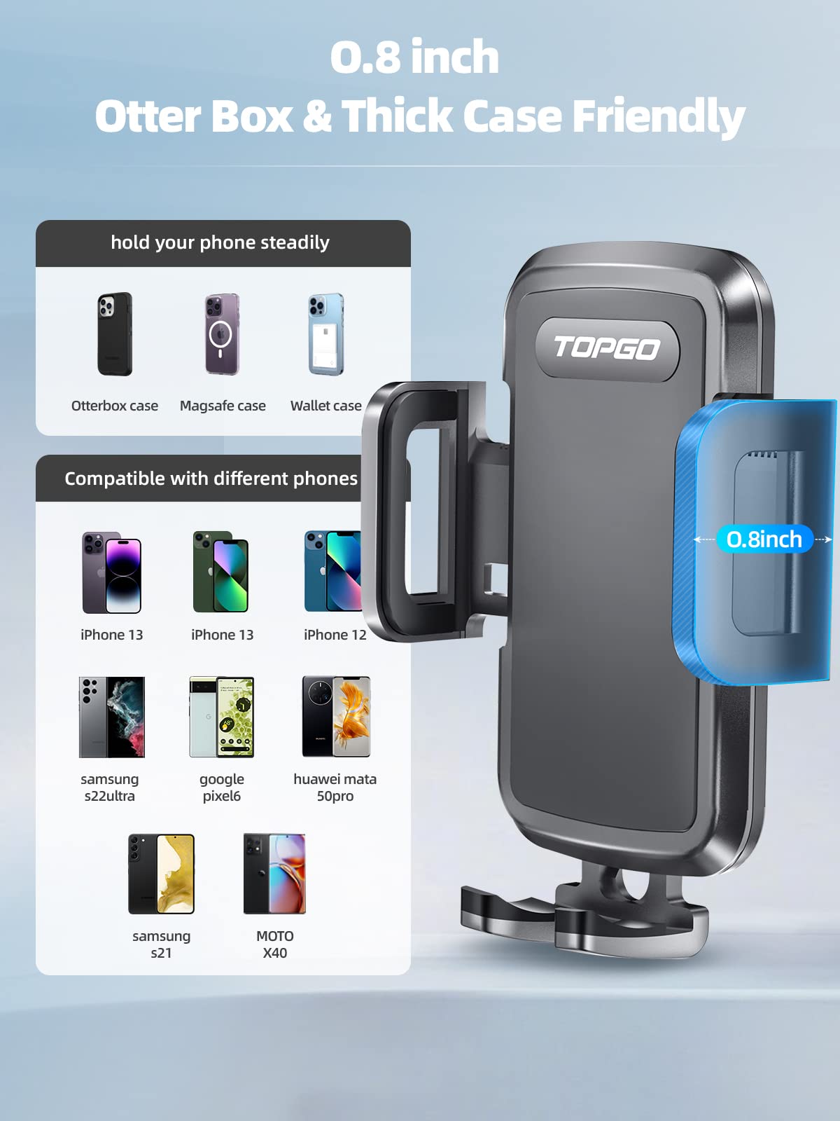Adjustable Cup Holder Phone Mount for Car - Universal Smartphone Cradle for iPhone, Samsung & More - Bumpy Road Friendly & Super Stable - Perfect for Road Trips, Commuting & Delivery Drivers