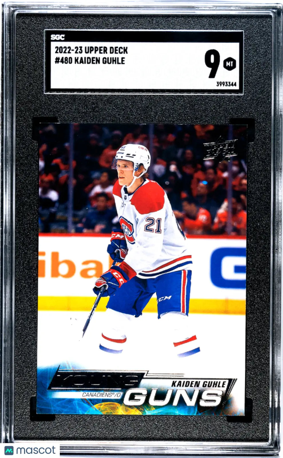 2022 Upper Deck Series 2 Hockey Kaiden Guhle Young Guns Rookie Card SGC 9 Mint Condition - Perfect for NHL Collectors, Sports Memorabilia Enthusiasts & Hockey Card Investors