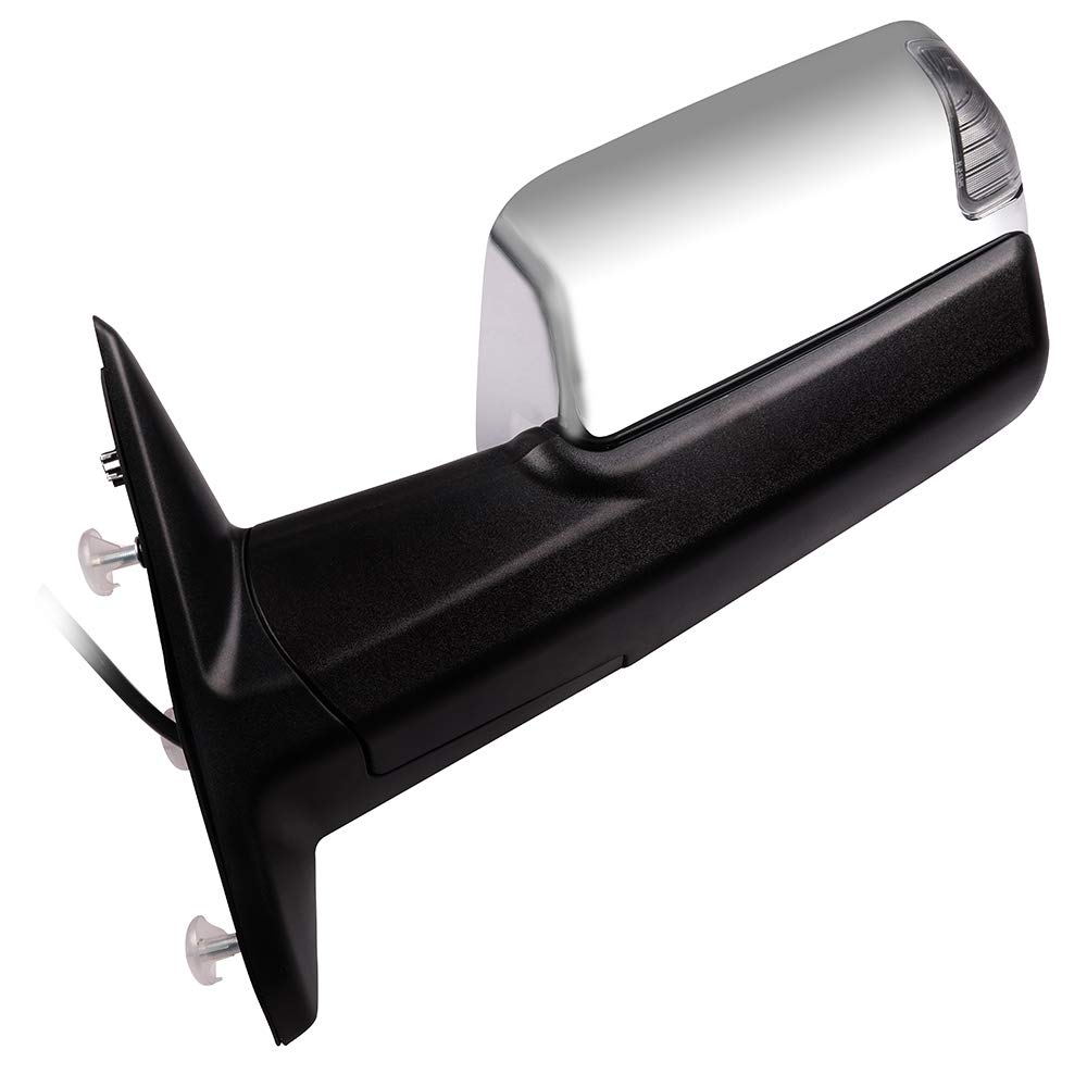 Aintier Power Heated Towing Mirrors for Dodge Ram 1500/2500/3500 (2010-2018) - LED Turn Signal, Puddle Light & Chrome Housing | Perfect for Towing, Camping & Off-Road Adventures