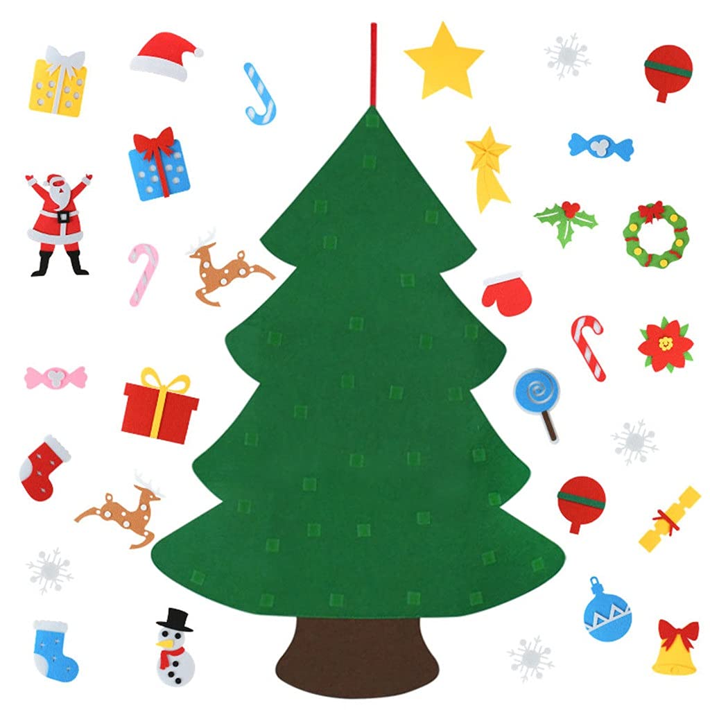 DIY Felt Christmas Tree Snowman Ornaments - Merry Xmas Kids Craft Toy, New Year Home Decor, Holiday Party Supplies (Color: F) | Perfect for Christmas Tree Decorating, Gift Wrapping & Festive Classroom Activities